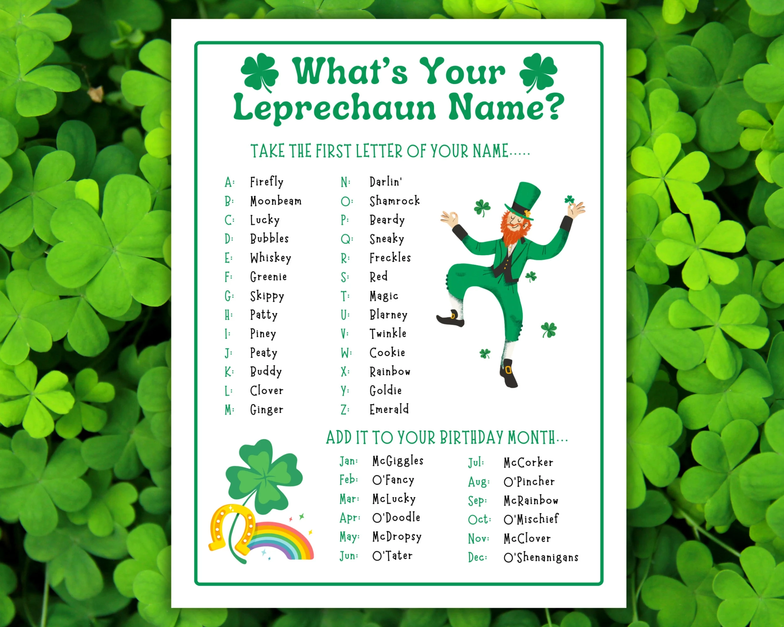 Leprechaun Name Game What s Your Leprechaun Name St Patrick s Day Name Tags Kids St Patricks Day Name Game St Patricks Day Party Game Etsy Leprechaun Name Game What s Your Leprechaun Name St Patrick s Day Name Tags Kids St Patricks Day Name Game St Patricks Day Party Game Etsy