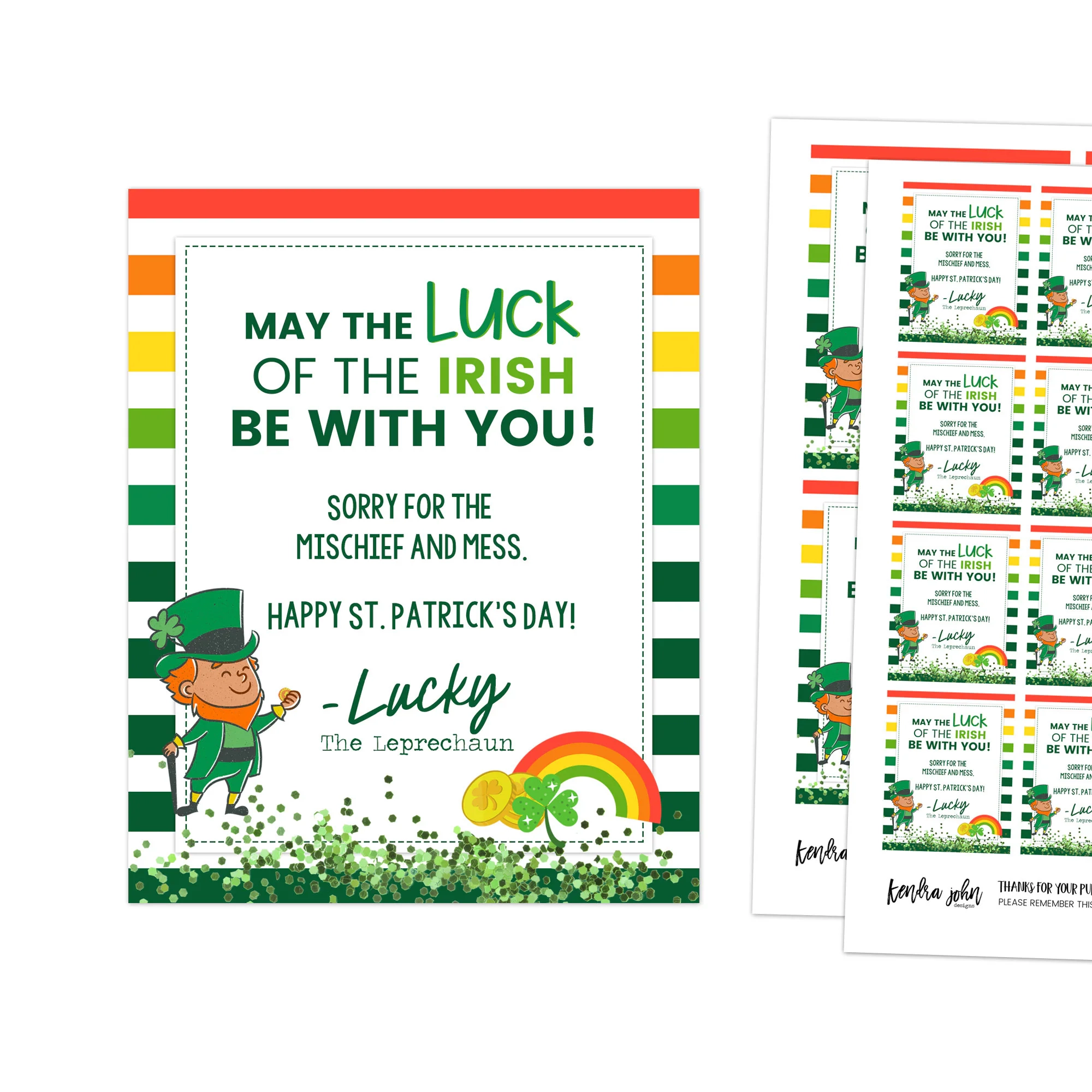 Leprechaun Note Letter From Leprechaun Printable Leprechaun Note St Patricks Day Letter Leprechaun Visit St Patricks Day For Kids Etsy