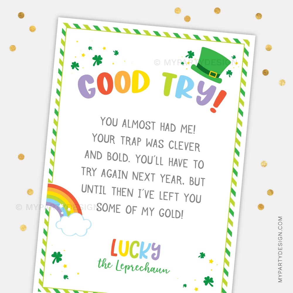 Leprechaun Trap Letter For St Patrick s Day My Party Design