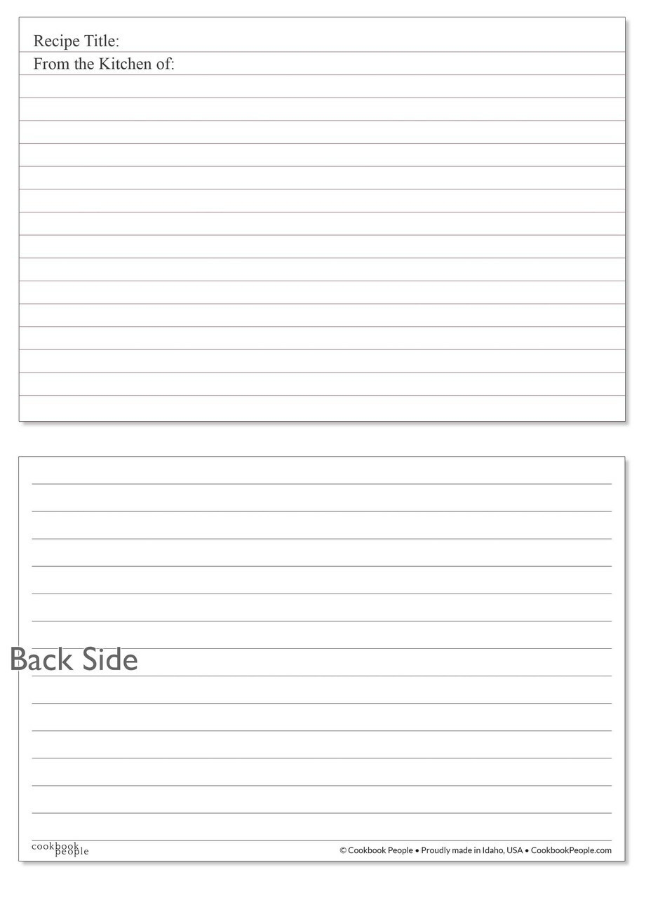 Lined Plain Elegant Recipe Card Design Largest Card Selection