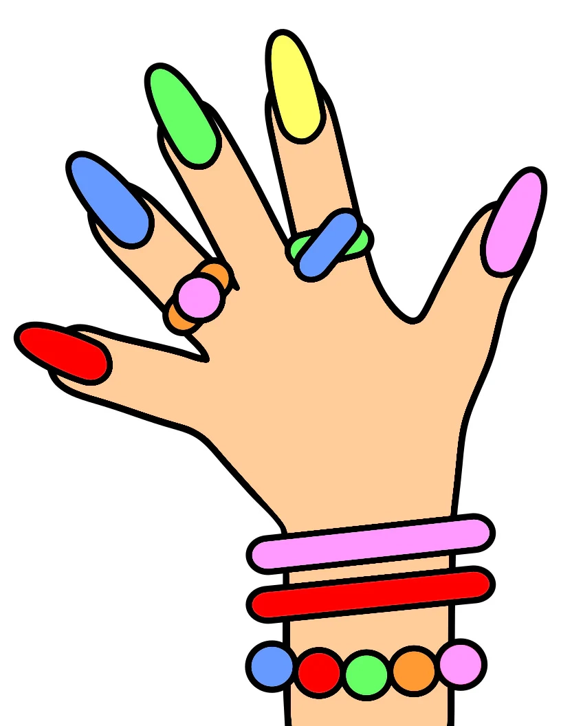 Manicure Fun Template For Girls Nail Coloring Pages For Kids 2 Pages She print