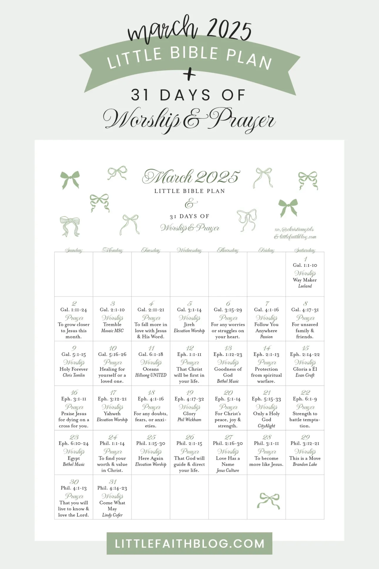 March 2025 Little Bible Plan 31 Days Of Worship Prayer Little Faith Blog