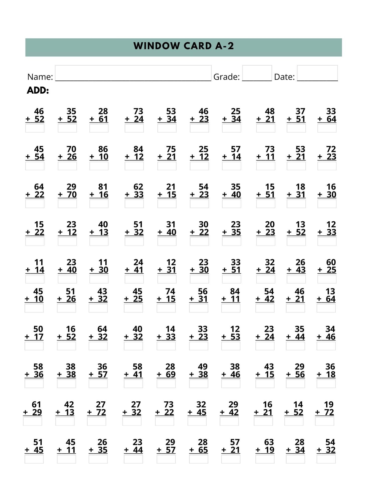 Math Window Card Set Printable Learning Tool By Bcarmelanne Raket PH