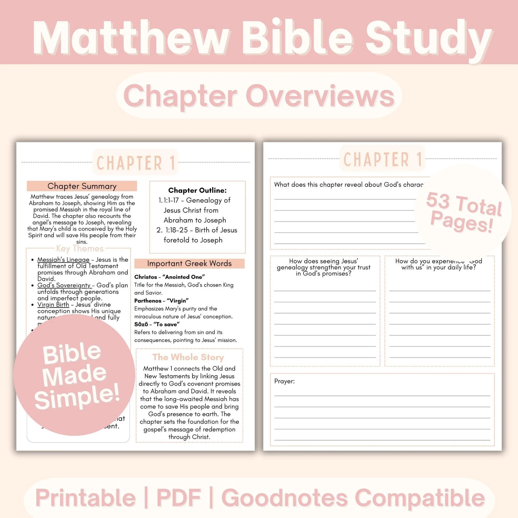 Matthew Bible Study Matthew Chapter Summaries Matthew Study Guide Easy Bible Overview Bible Breakdown For Beginners Bible Study Tool Etsy Israel