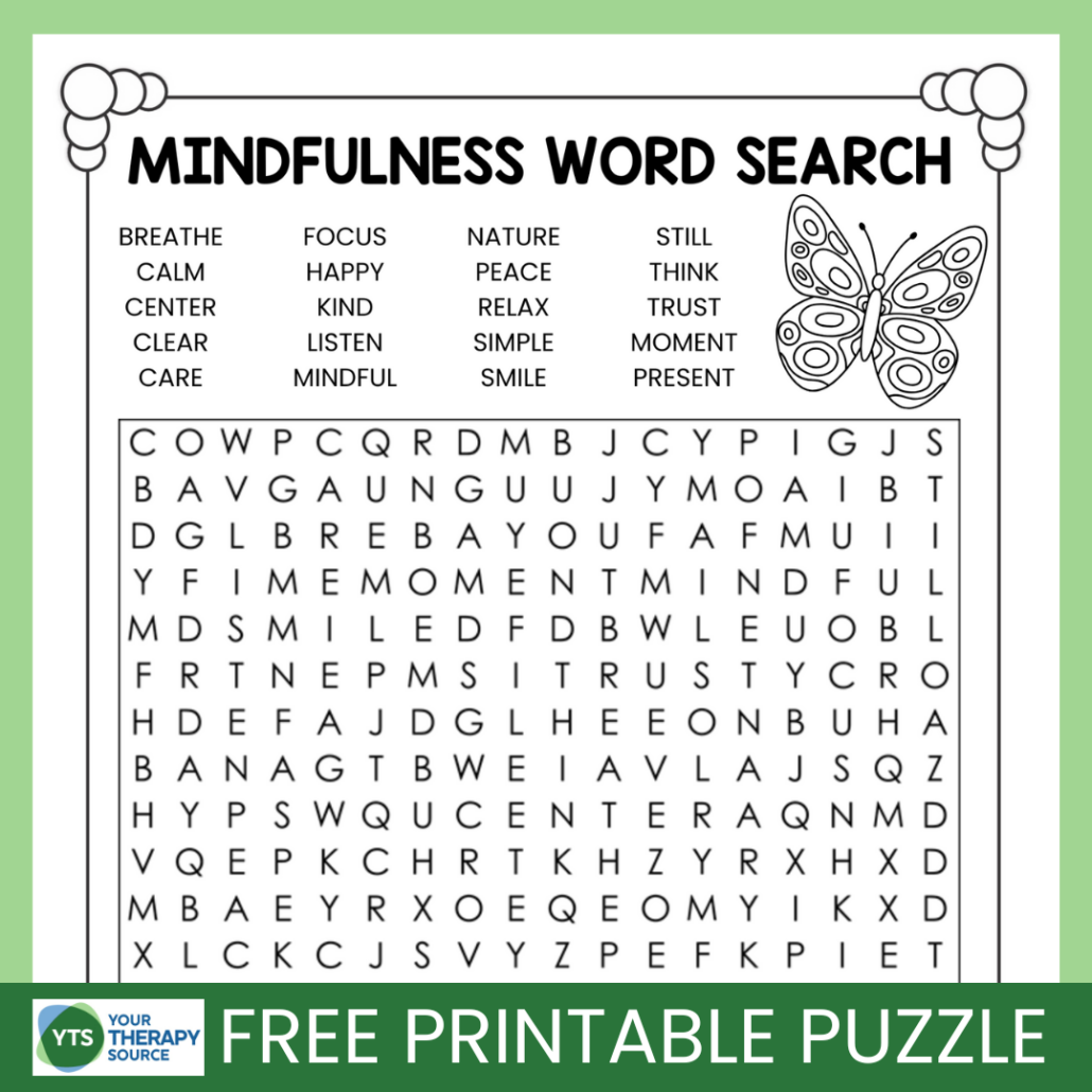 Mindfulness Word Search Puzzle Free Printable Your Therapy Source Mindfulness Word Search Puzzle Free Printable Your Therapy Source
