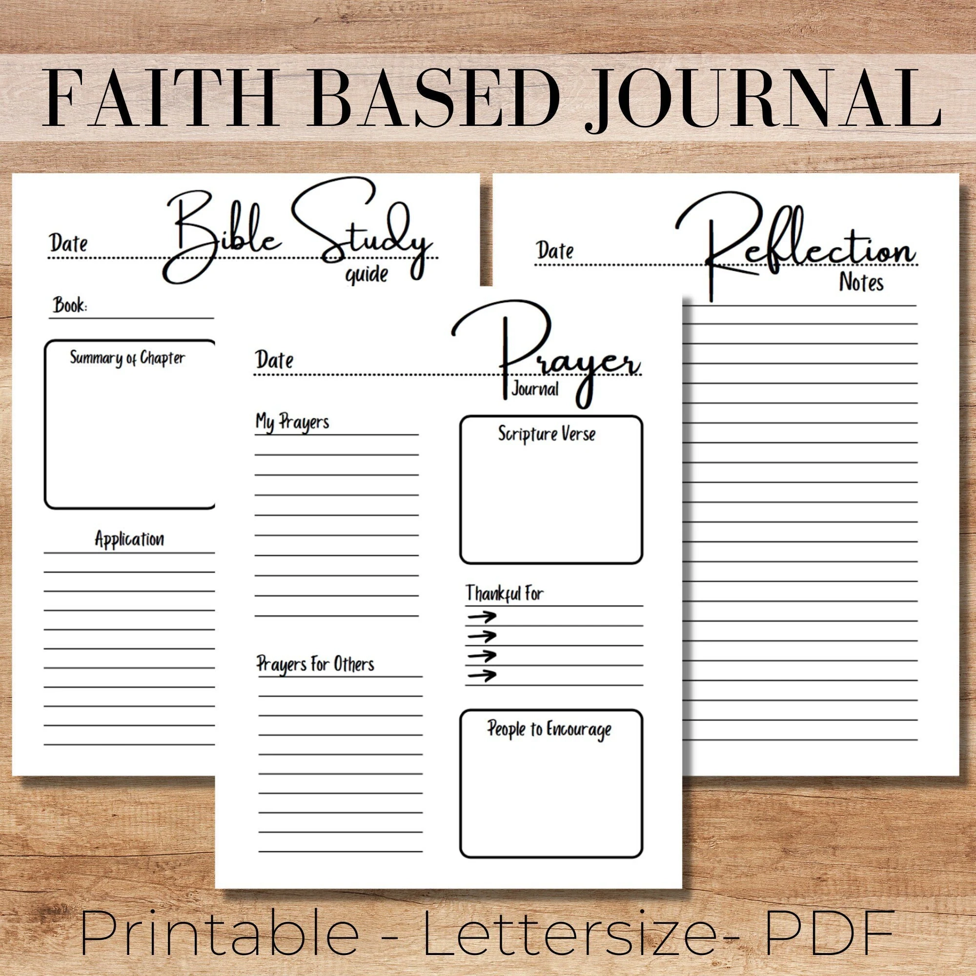Minimalist Prayer Journal Bible Study Reflection Notes PDF Printable Etsy