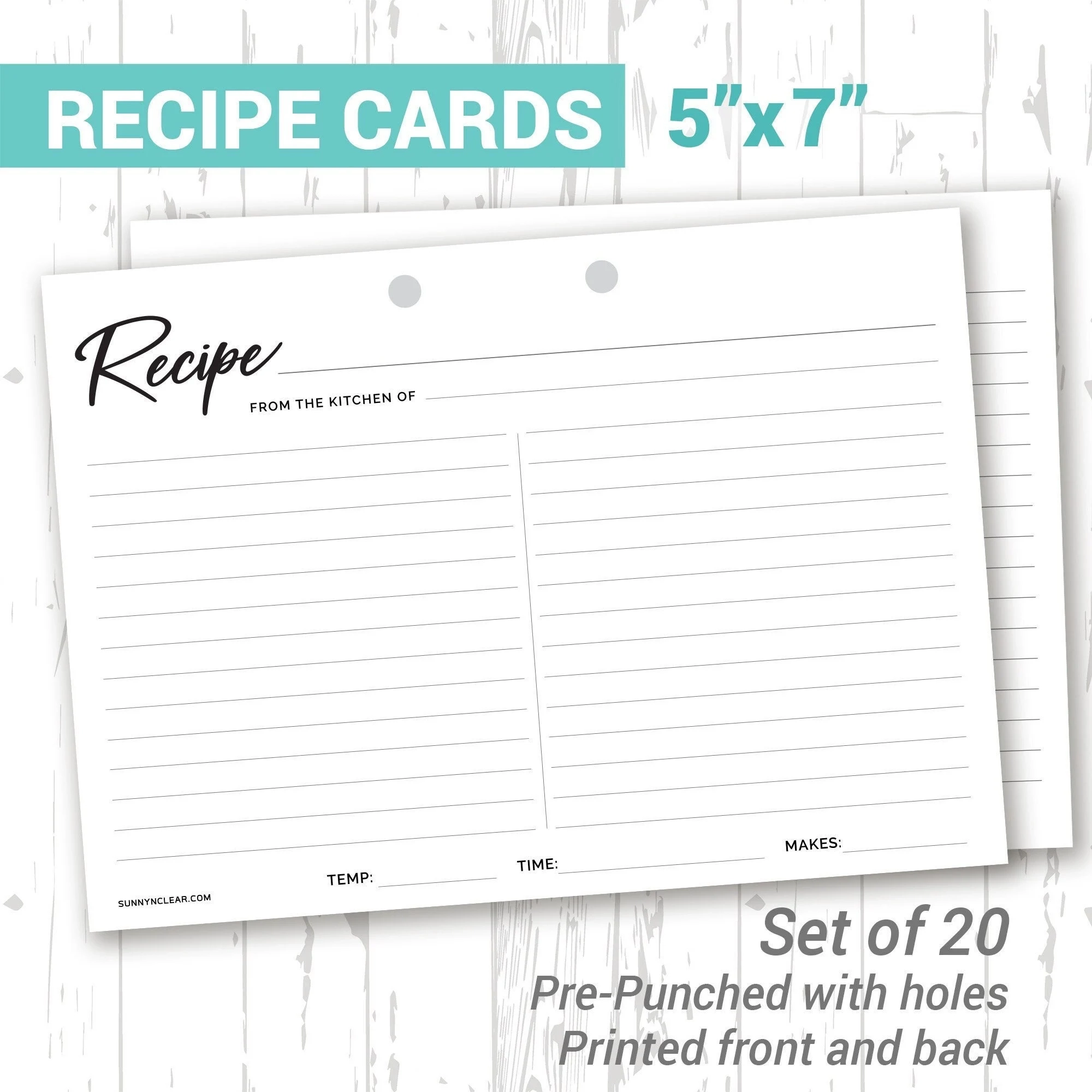 Minimalist Recipe Cards Refill 5x7 Double sided 2 hole Punched Etsy Minimalist Recipe Cards Refill 5x7 Double sided 2 hole Punched Etsy