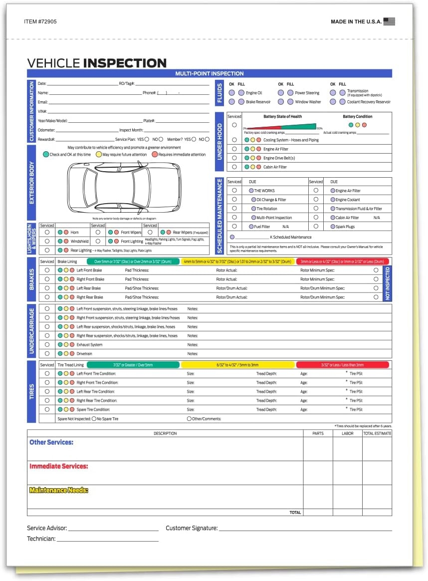 Multi Point Inspection Form Generic F Series 2 Jamaica Ubuy