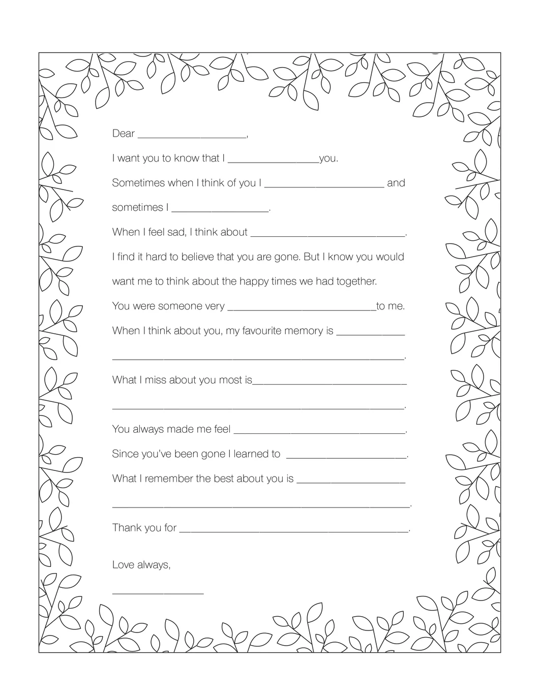 My Goodbye Letter Free Printable Other Life Lessons My Goodbye Letter Free Printable Other Life Lessons