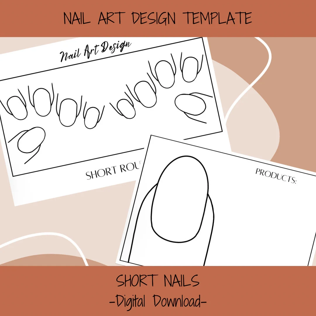 Nail Art Design Template SHORT NAILS Digital Download Printable And Editable Nail Art Design Template Blank Nail Design Template Etsy