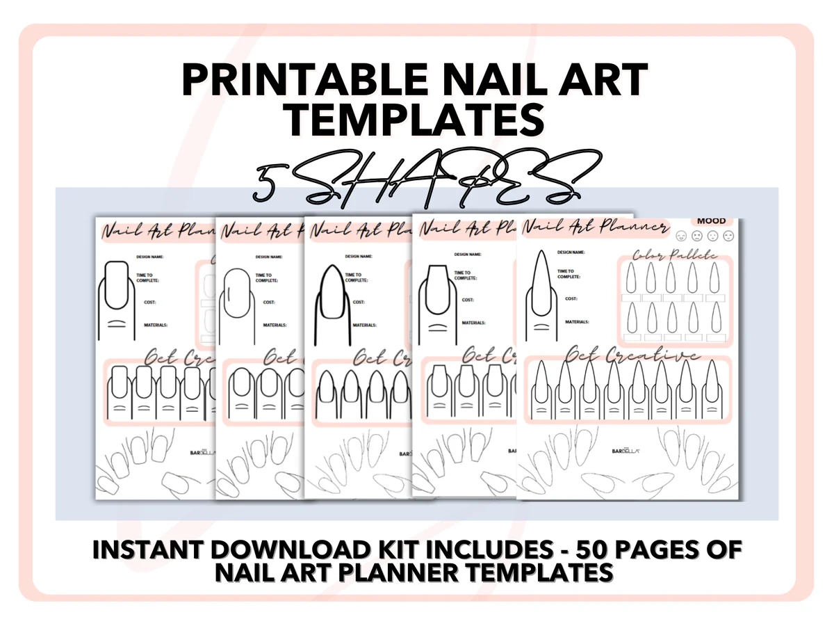 NAIL ART PLANNER KIT BUNDLE Instant Download BarBella Co 