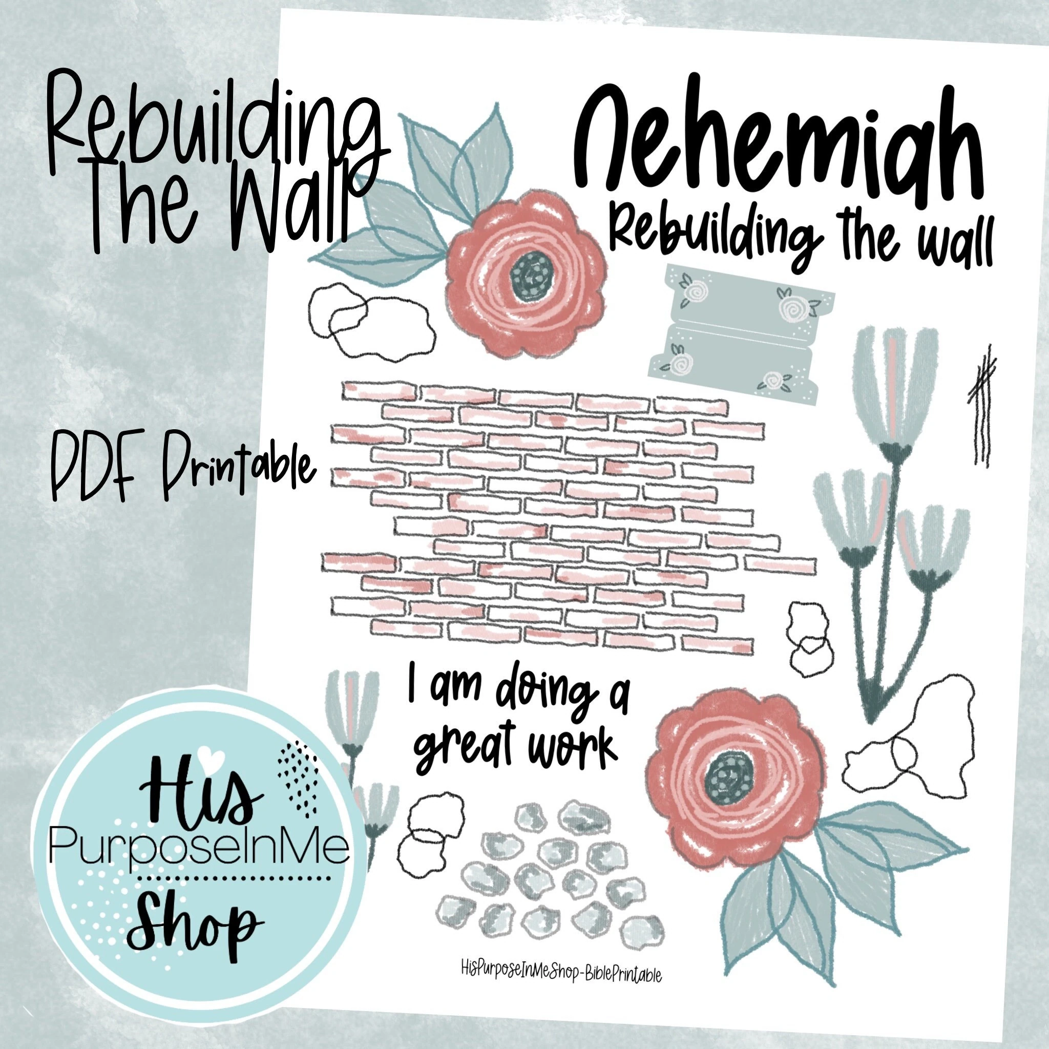 Nehemiah Bible Printable Bible Journaling Traceable Printable Christian Printable Stickers Faith Art Printable Bible Printable Etsy