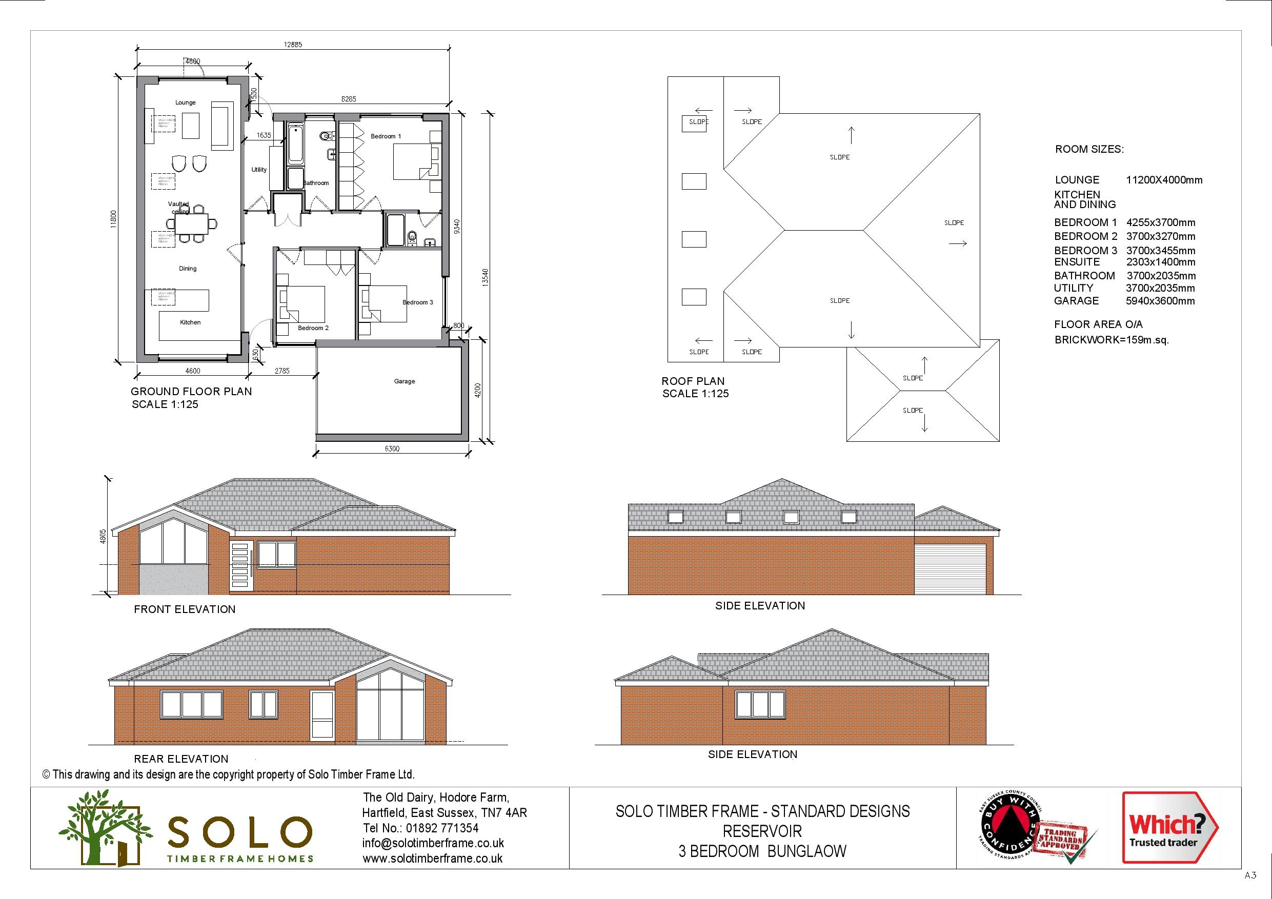 NEW DESIGN Reservoir 3 Bedroom Bungalow Designs Solo Timber Frame Homes