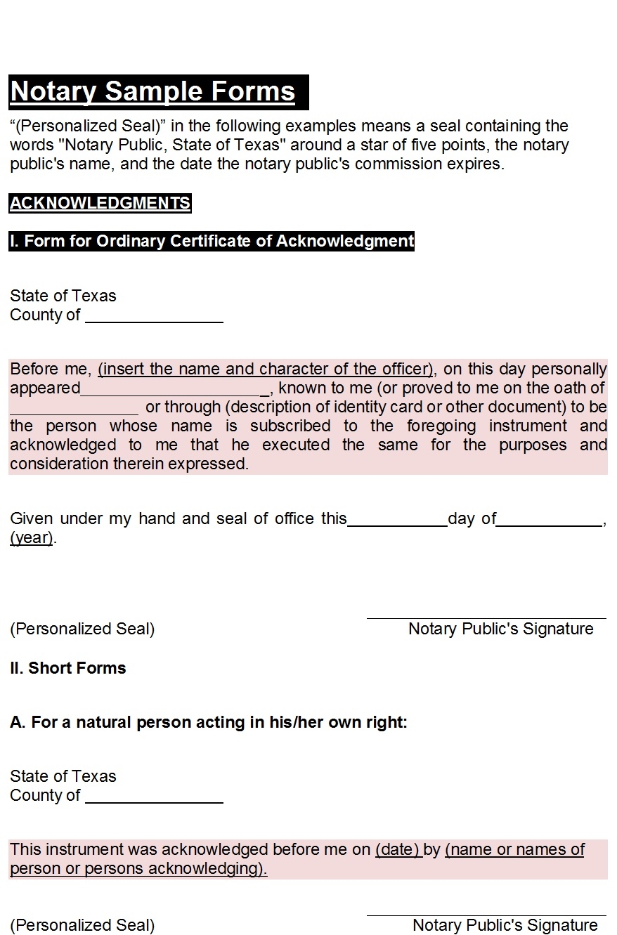 Notary Acknowledgment Statement Templates Free Report Templates Notary Acknowledgment Statement Templates Free Report Templates
