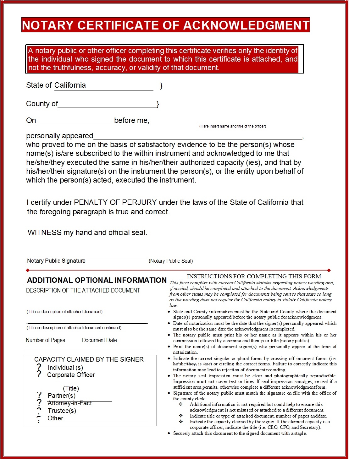 Notary Acknowledgment Statement Templates Free Report Templates Notary Acknowledgment Statement Templates Free Report Templates