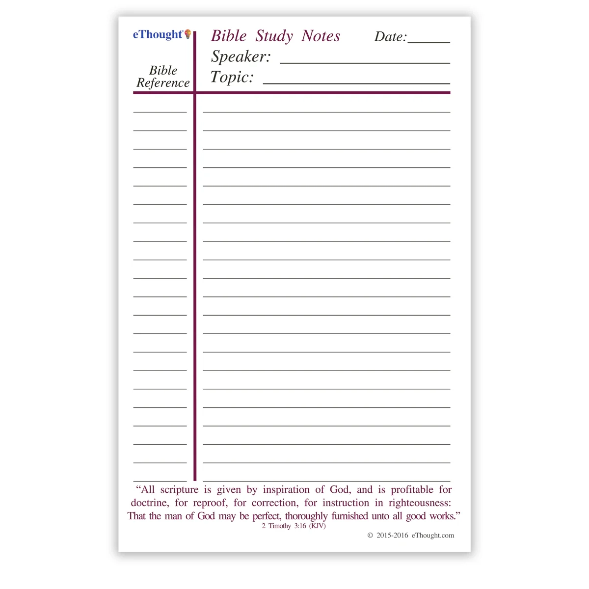 Notepads Pack Of 4 Pads 5 5 x8 5 No Holes Maroon Text EThought