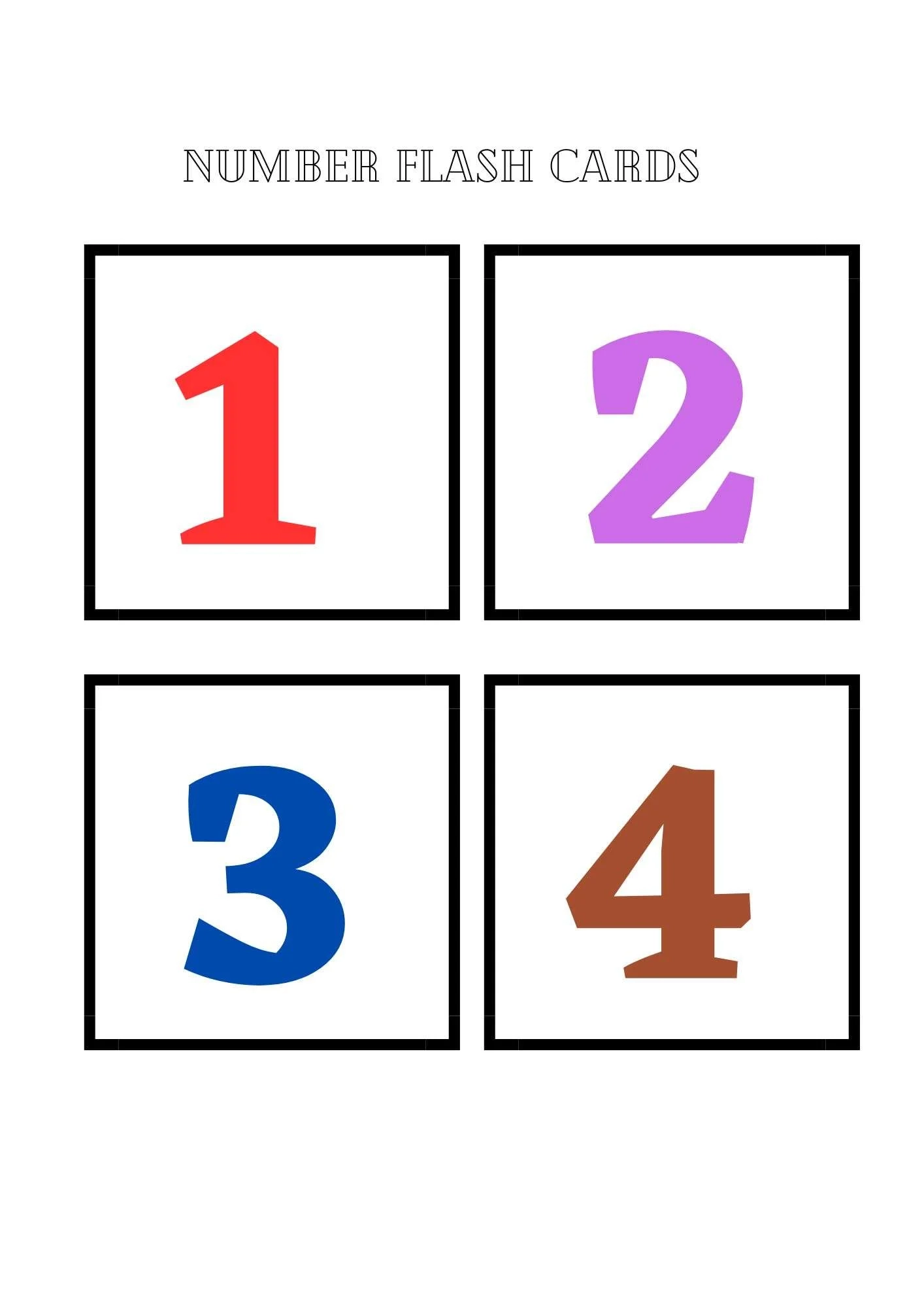 Number Flashcards Numbers Flashcards