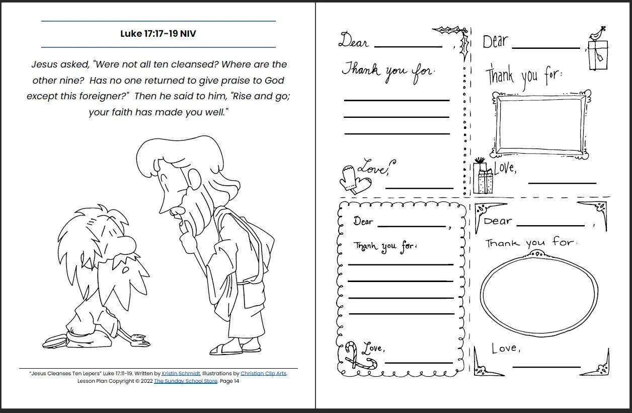 One Thankful Leper Luke 17 11 19 Printable Bible Lesson Sunday Sch Sunday School Store One Thankful Leper Luke 17 11 19 Printable Bible Lesson Sunday Sch Sunday School Store