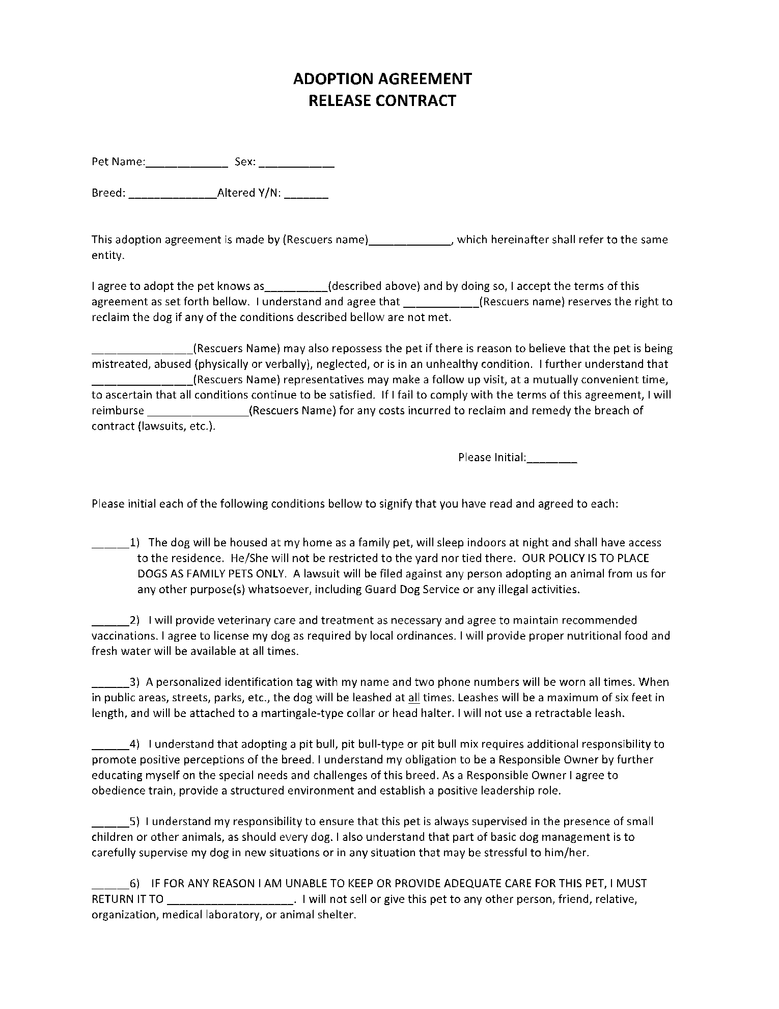 Pet Adoption Contract Template In 2021 Get Free Sample Pet Adoption Contract Template In 2021 Get Free Sample