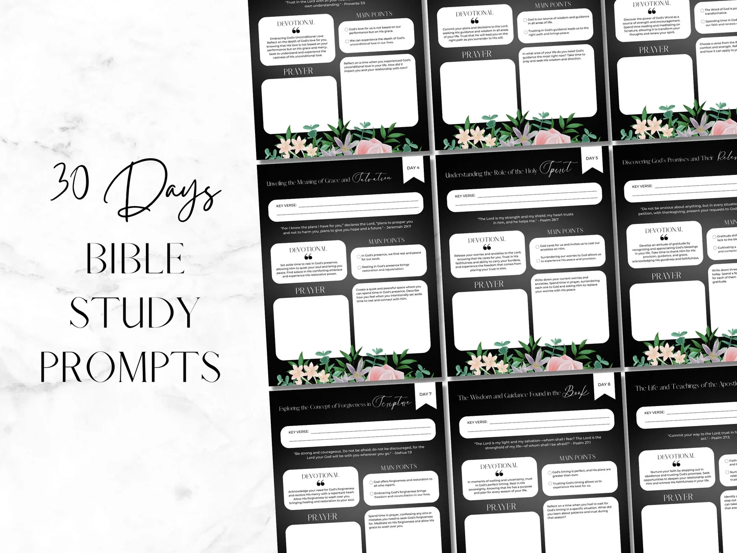 PLR Bible Study Guide Canva Journal Template For Women PLR Digital Planner