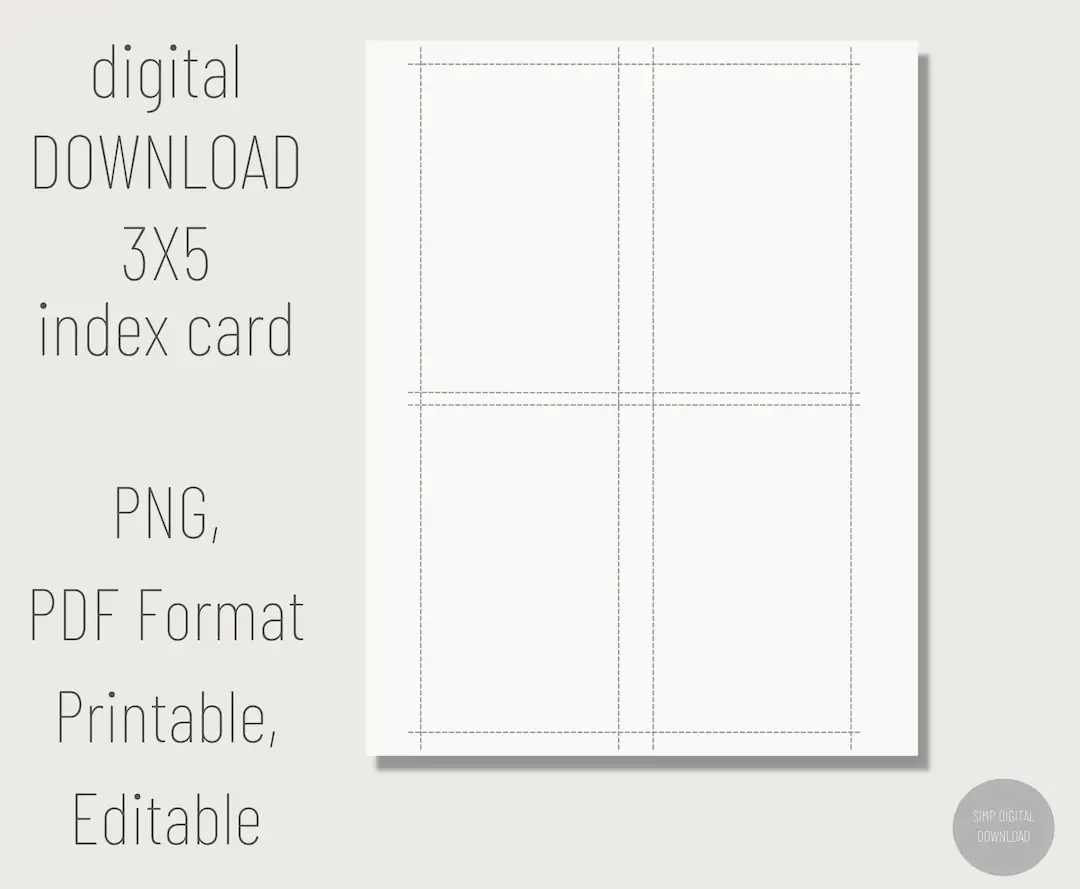 Printable 3x5 Index Card Digital Index Card Printable Note Cards Blank Index Cards Editable PDF Index Card Blank Flash Card Template Etsy Printable 3x5 Index Card Digital Index Card Printable Note Cards Blank Index Cards Editable PDF Index Card Blank Flash Card Template Etsy