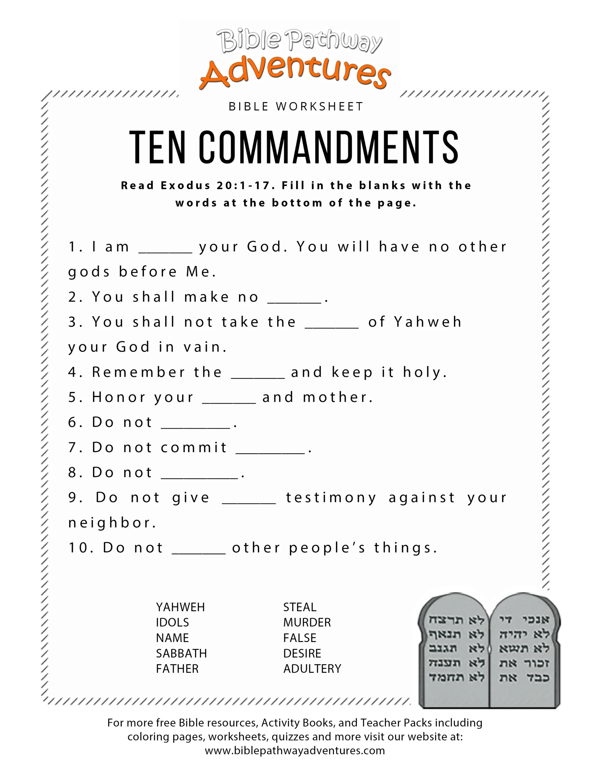 Printable Bible Activities For Youth Printable Party Favors