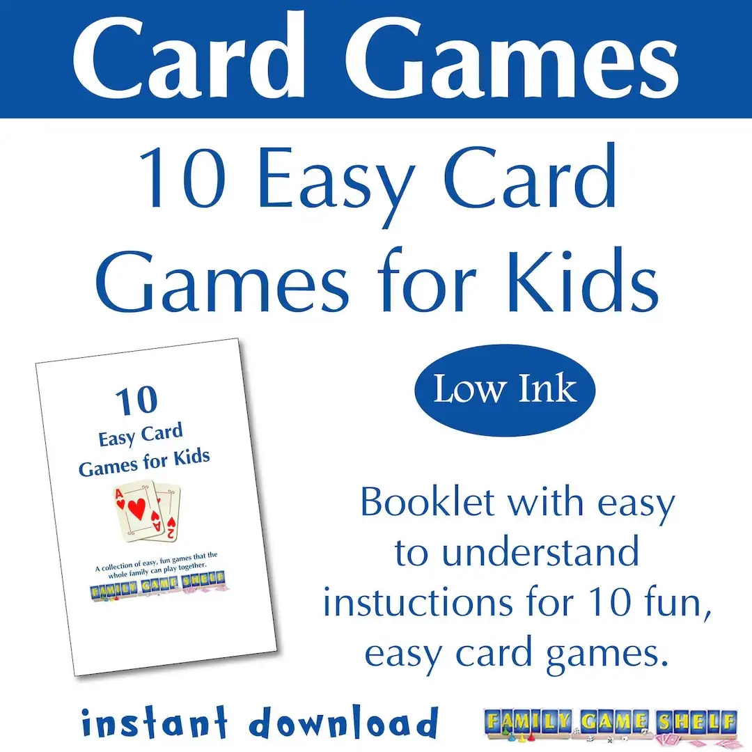 Printable Card Games Booklet Printable Card Games Rules Printable Card Games Instructions For Family Game Night Etsy