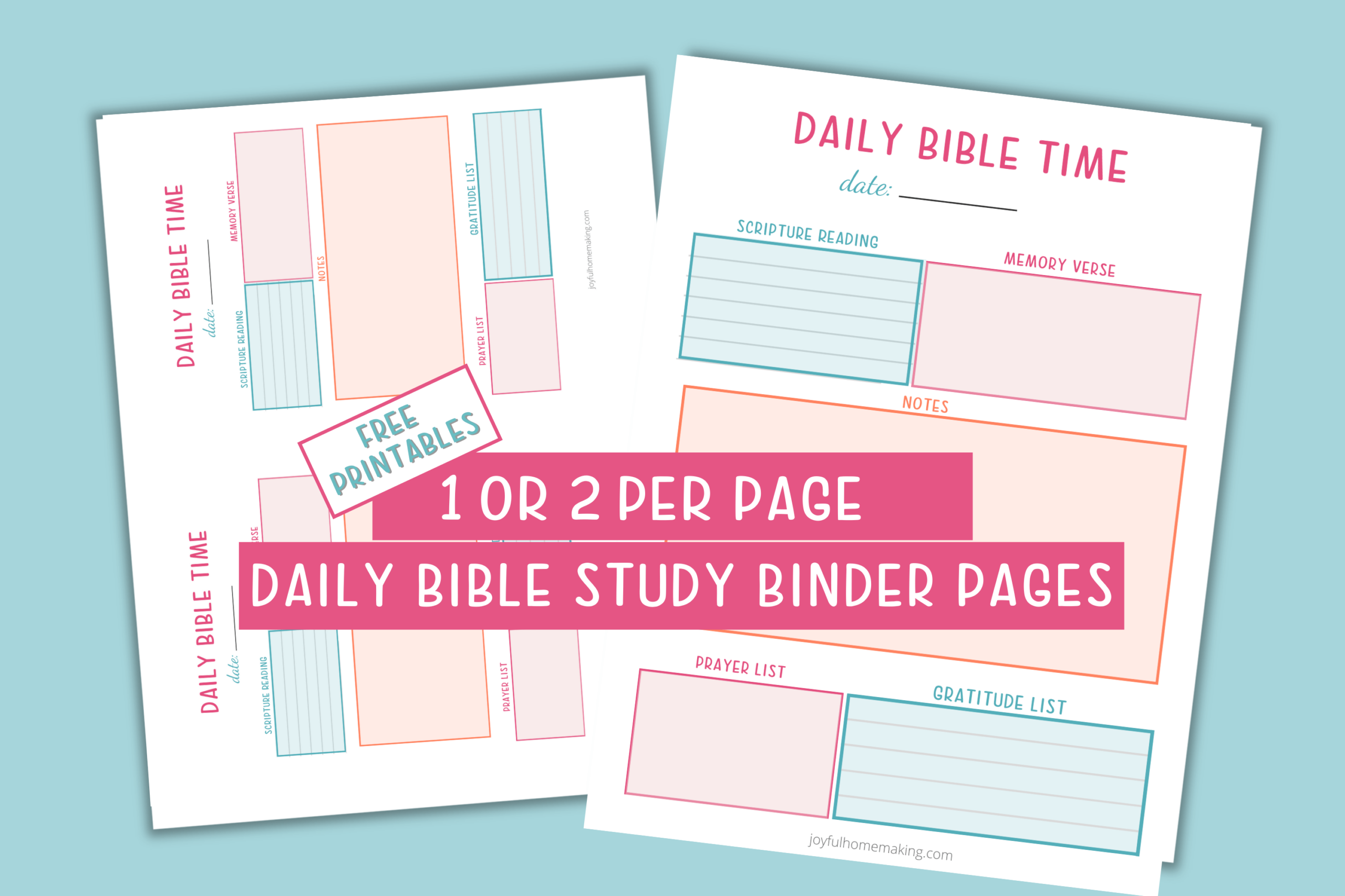 Printable Daily Bible Study Binder Page Joyful Homemaking
