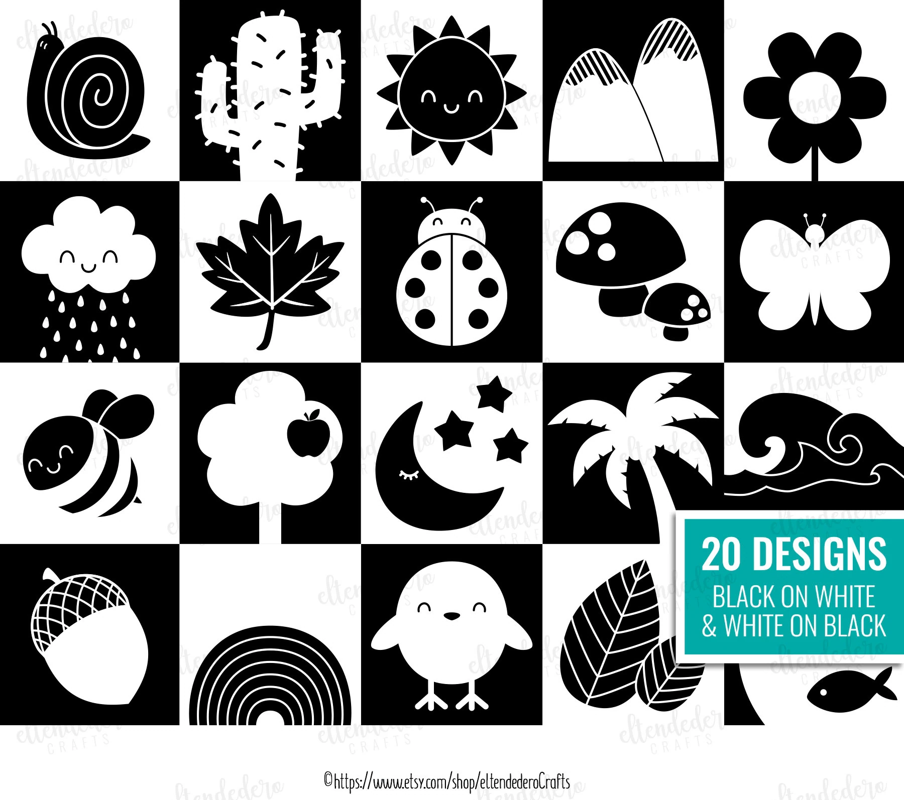 PRINTABLE High Contrast Baby Cards Monochrome Sensory Flash Cards Infant Stimulation Black White Shapes For Babies PDF Digital Download Etsy