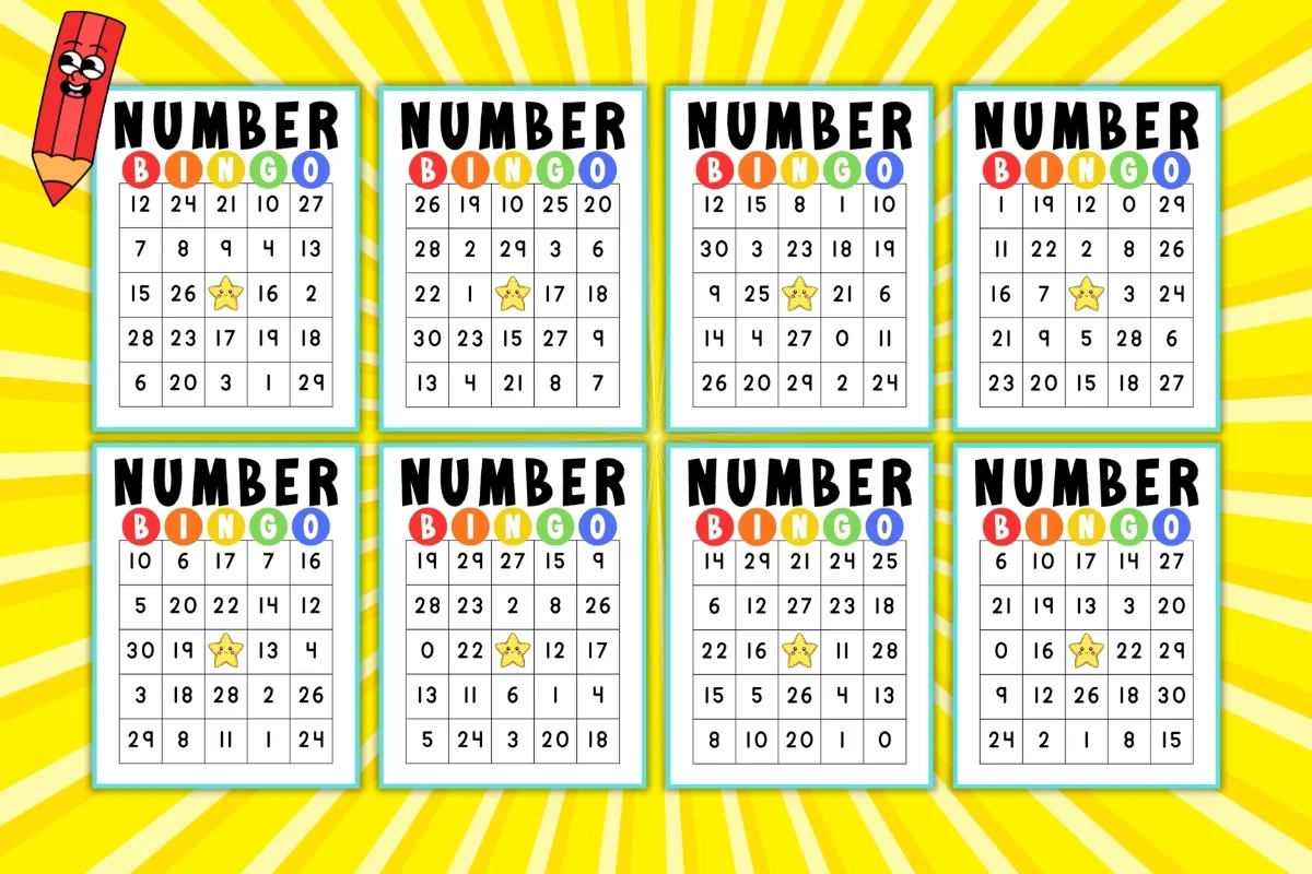 Printable Number Bingo 1 30