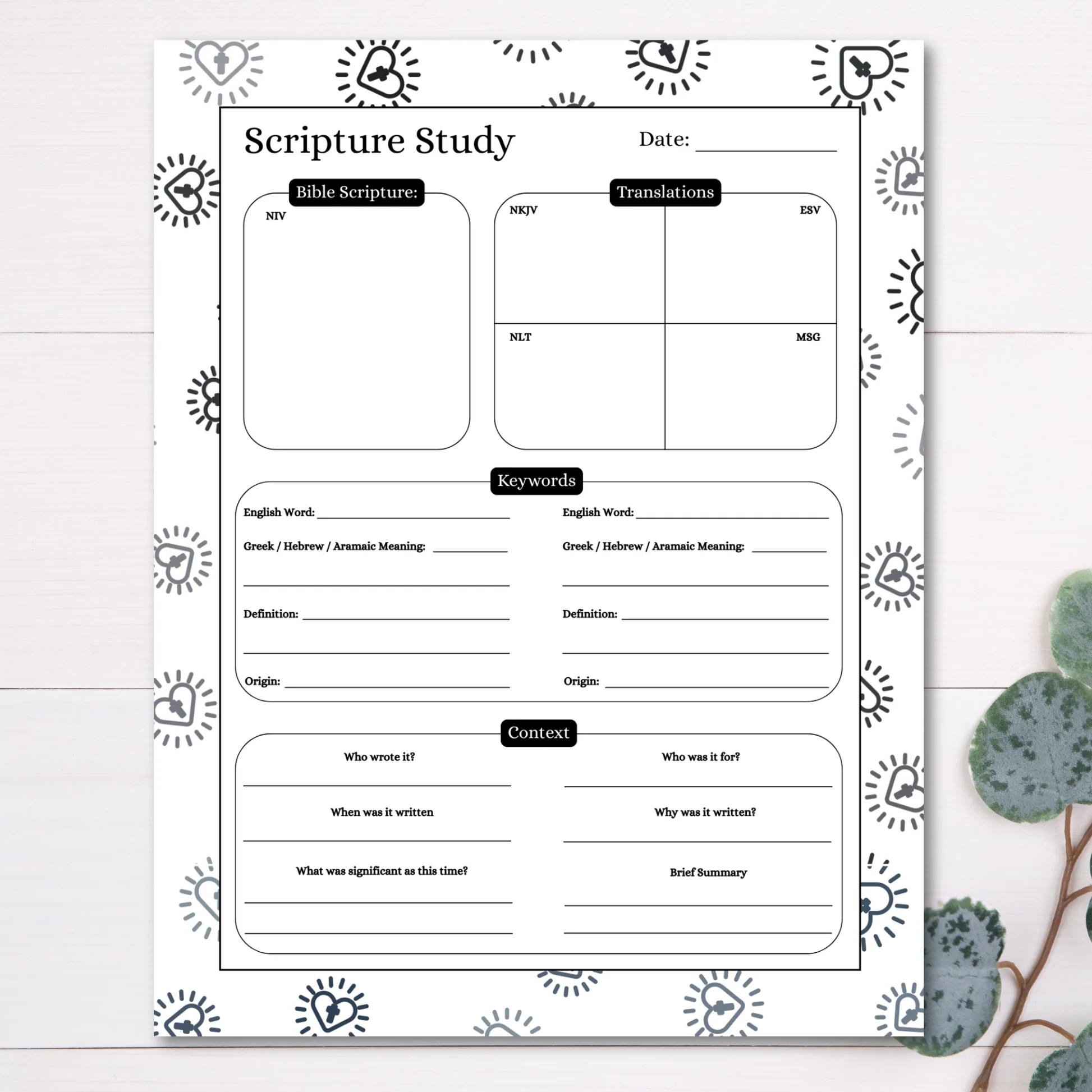 Printable Scripture Study Worksheet PDF Digitals And Downloads Printable Scripture Study Worksheet PDF Digitals And Downloads