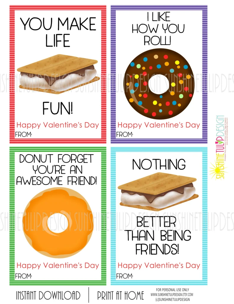 Printable Valentines Day Cards Kid s Valentine s Cards Instant Downl Sunshinetulipdesign