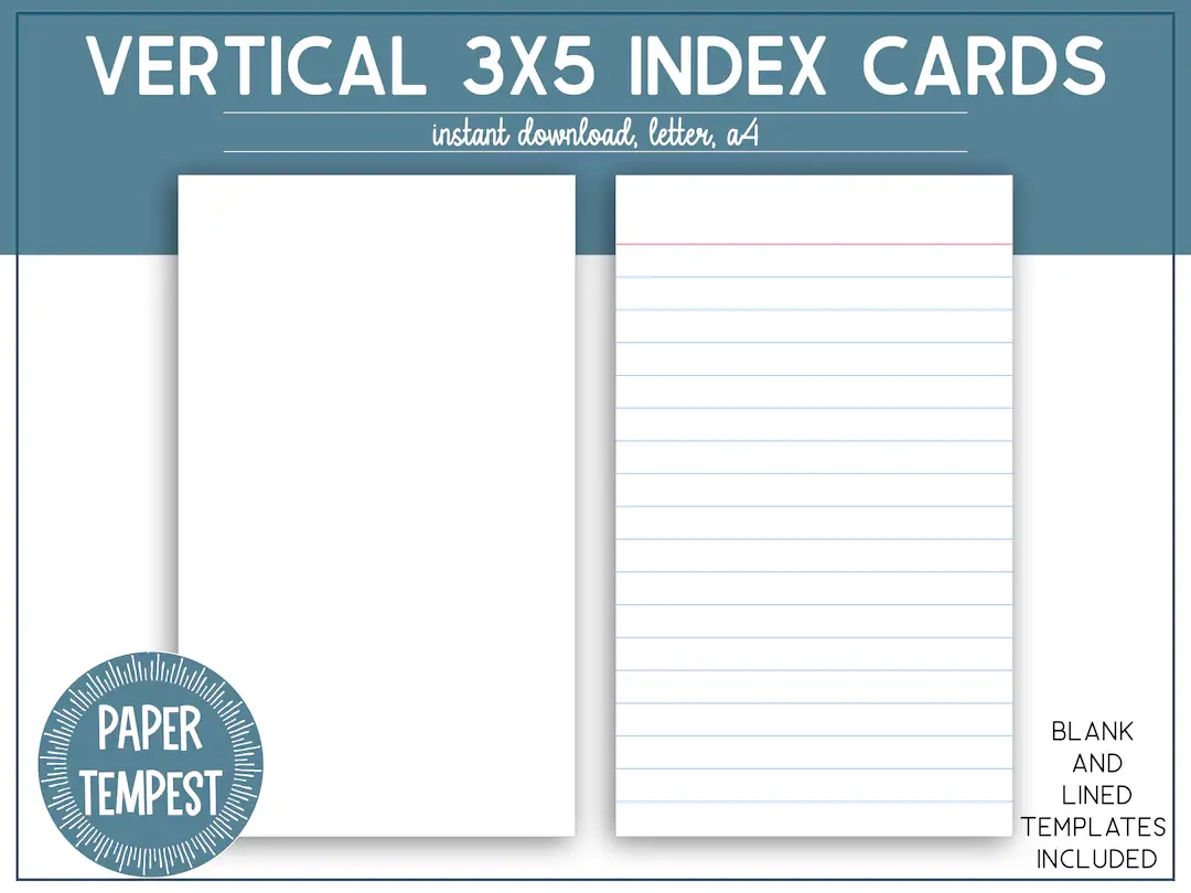 Printable Vertical 3x5 Index Cards Printable Lined Index Cards Unruled Blank Notecards Index Cards Template Flash Cards Recipe Cards Etsy Printable Vertical 3x5 Index Cards Printable Lined Index Cards Unruled Blank Notecards Index Cards Template Flash Cards Recipe Cards Etsy