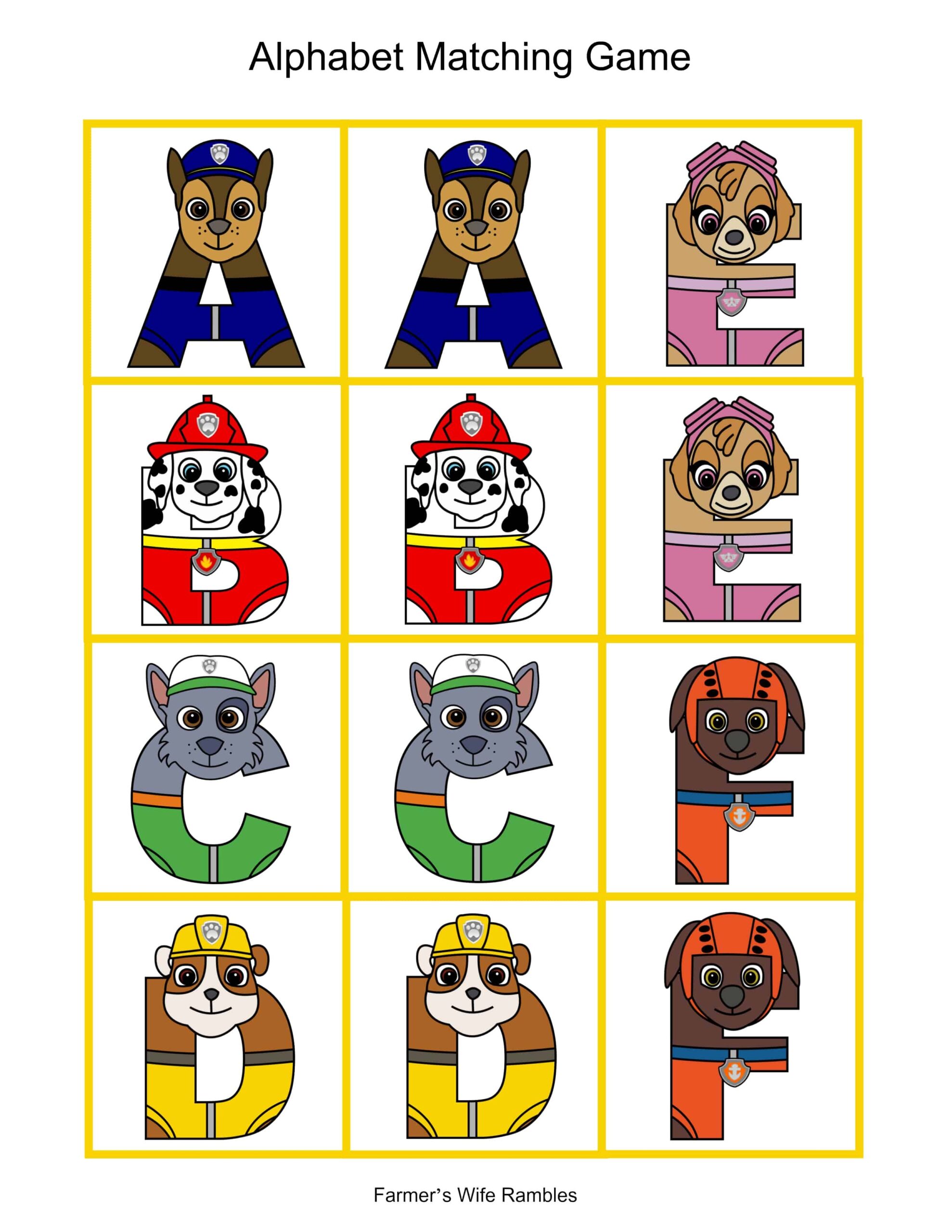 Rescue Pup Printable Matching Game Cards Farmer s Wife Rambles Rescue Pup Printable Matching Game Cards Farmer s Wife Rambles