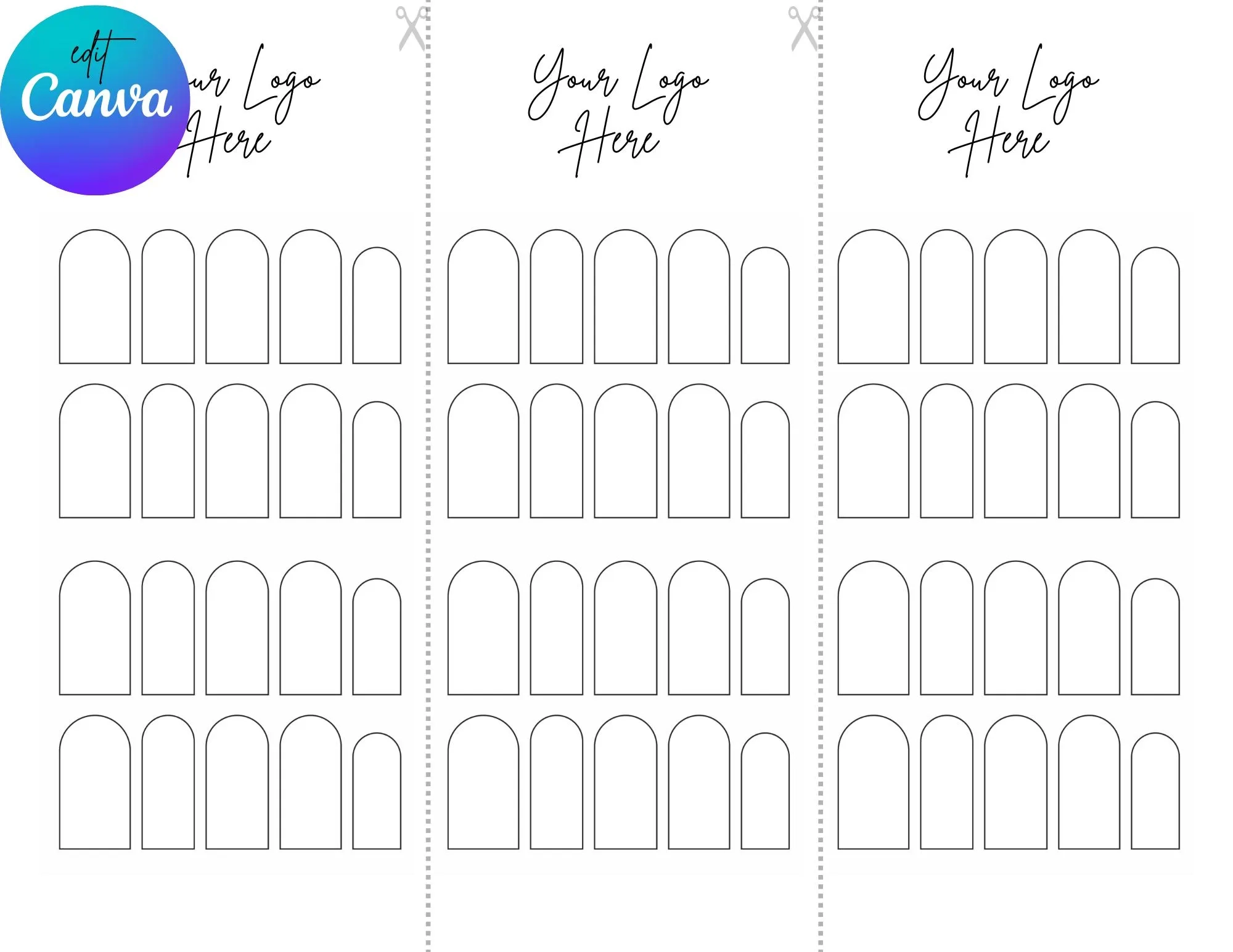 Round Nail Decal Template Printable Nail Art instant Download Etsy