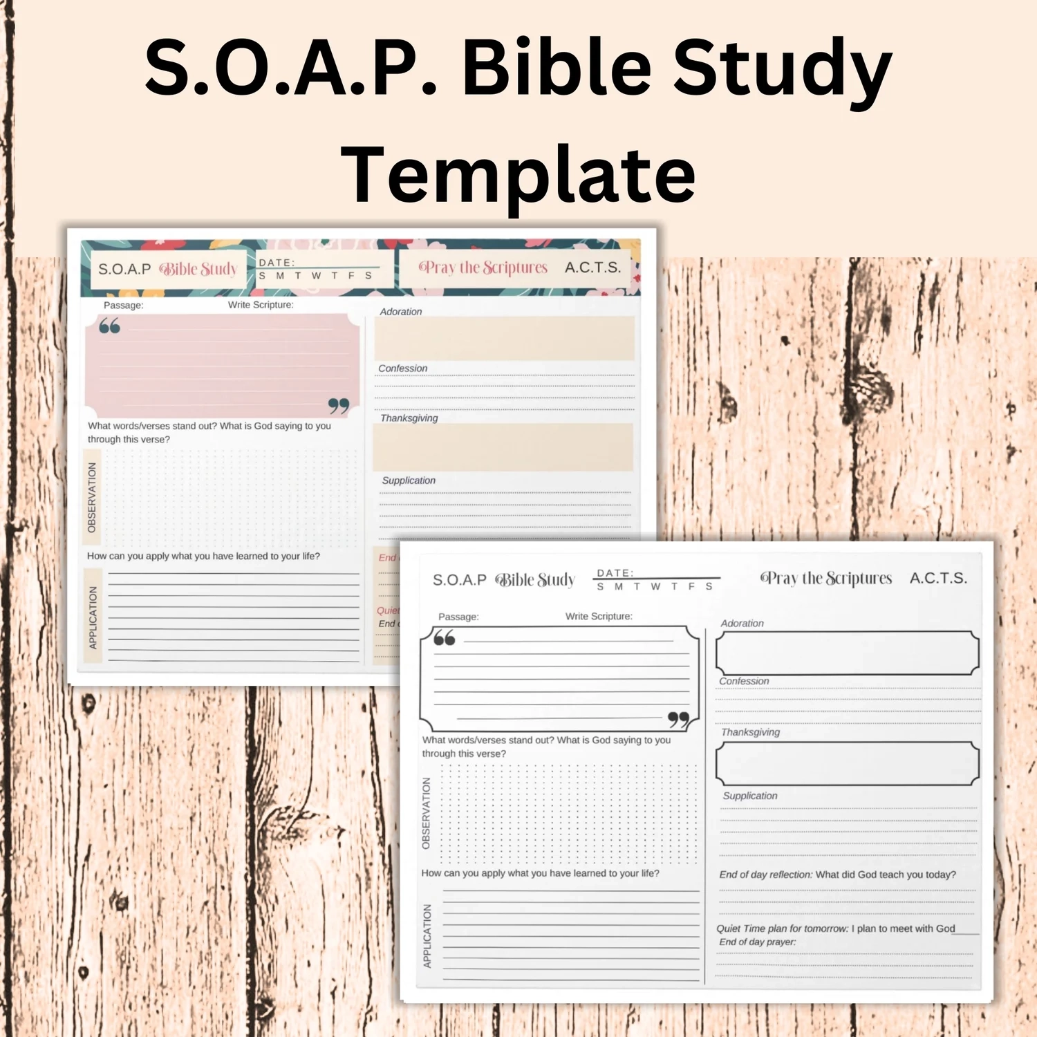 S O A P Bible Study Template PDF Payhip