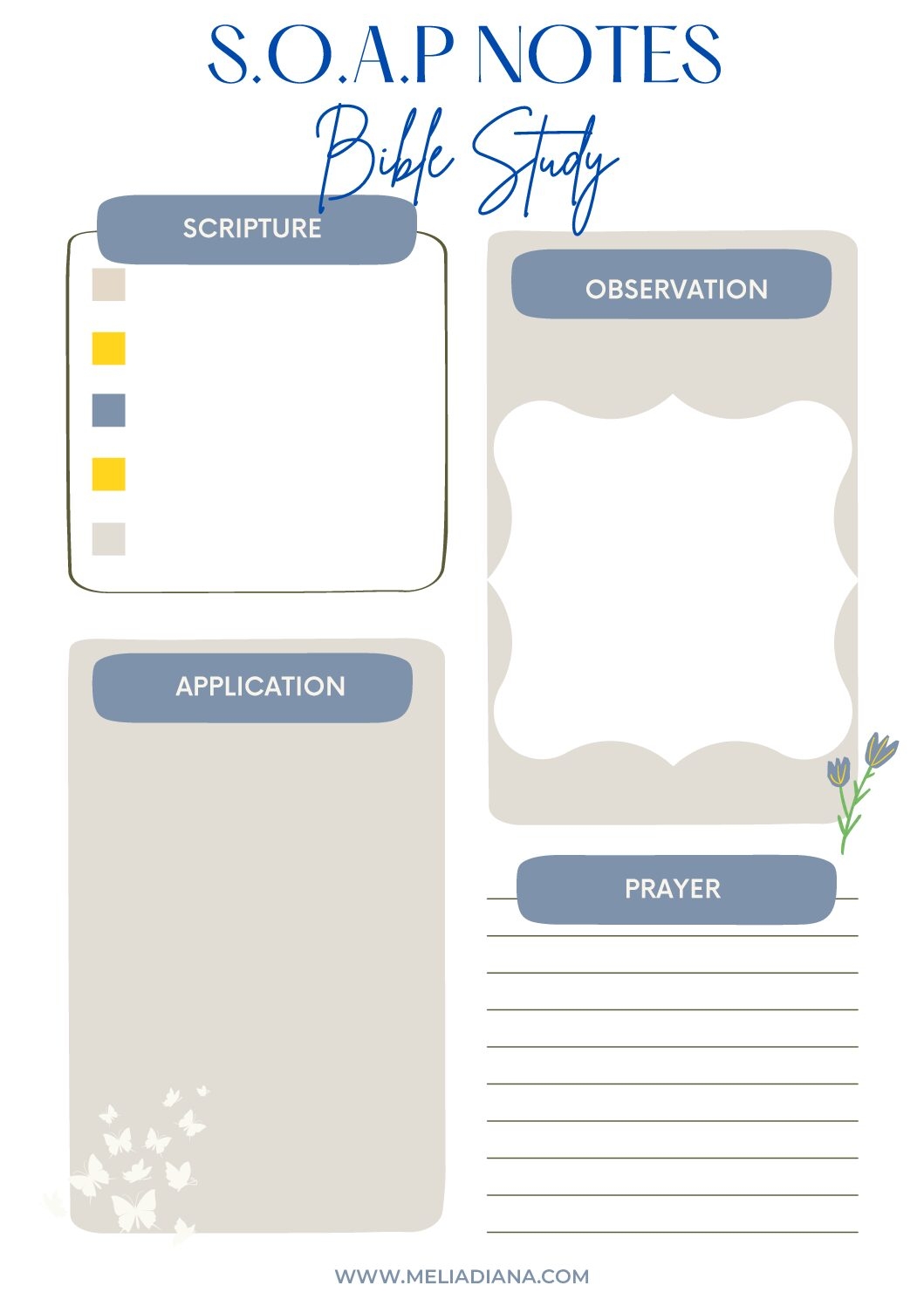S O A P Note Bible Study Sheets For WOMEN 