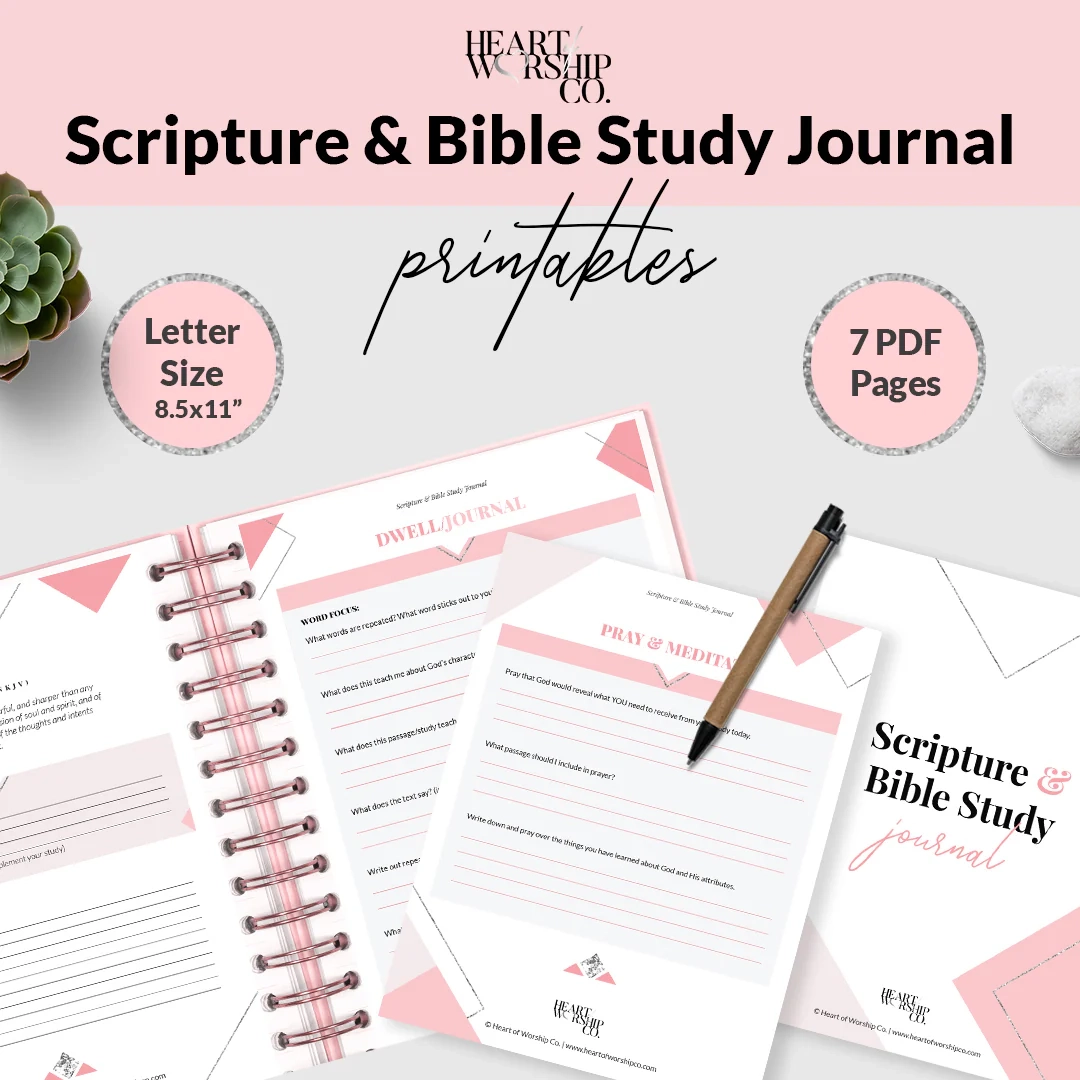 Scripture Bible Study Journal Printable Heart Of Worship Co 