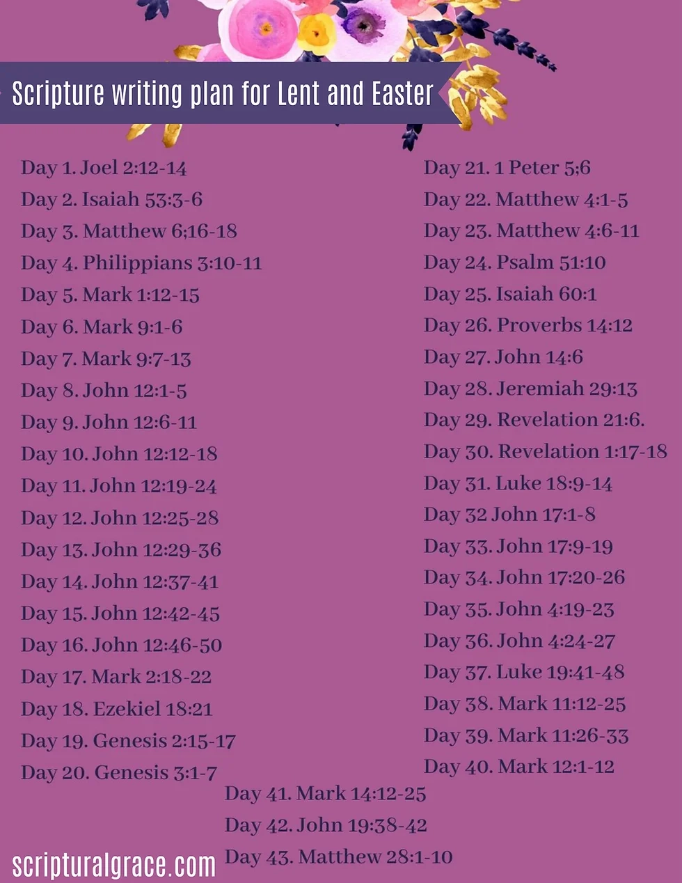 Scriptures Writing Plan For Lent 2025 40 Days Of Reflection