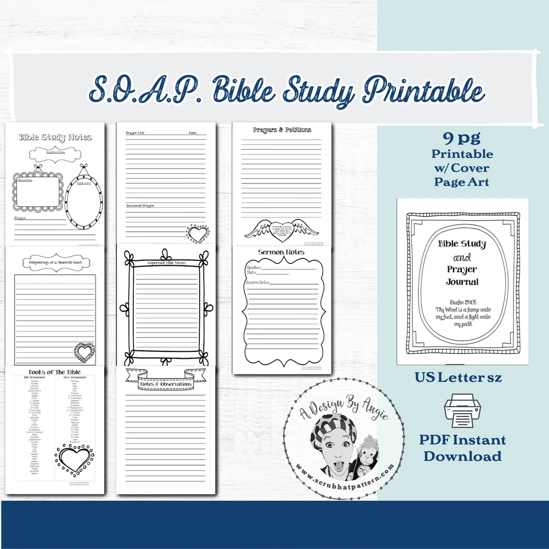 Soap Method Prayer Journal And Bible Study Printable Pdf Etsy