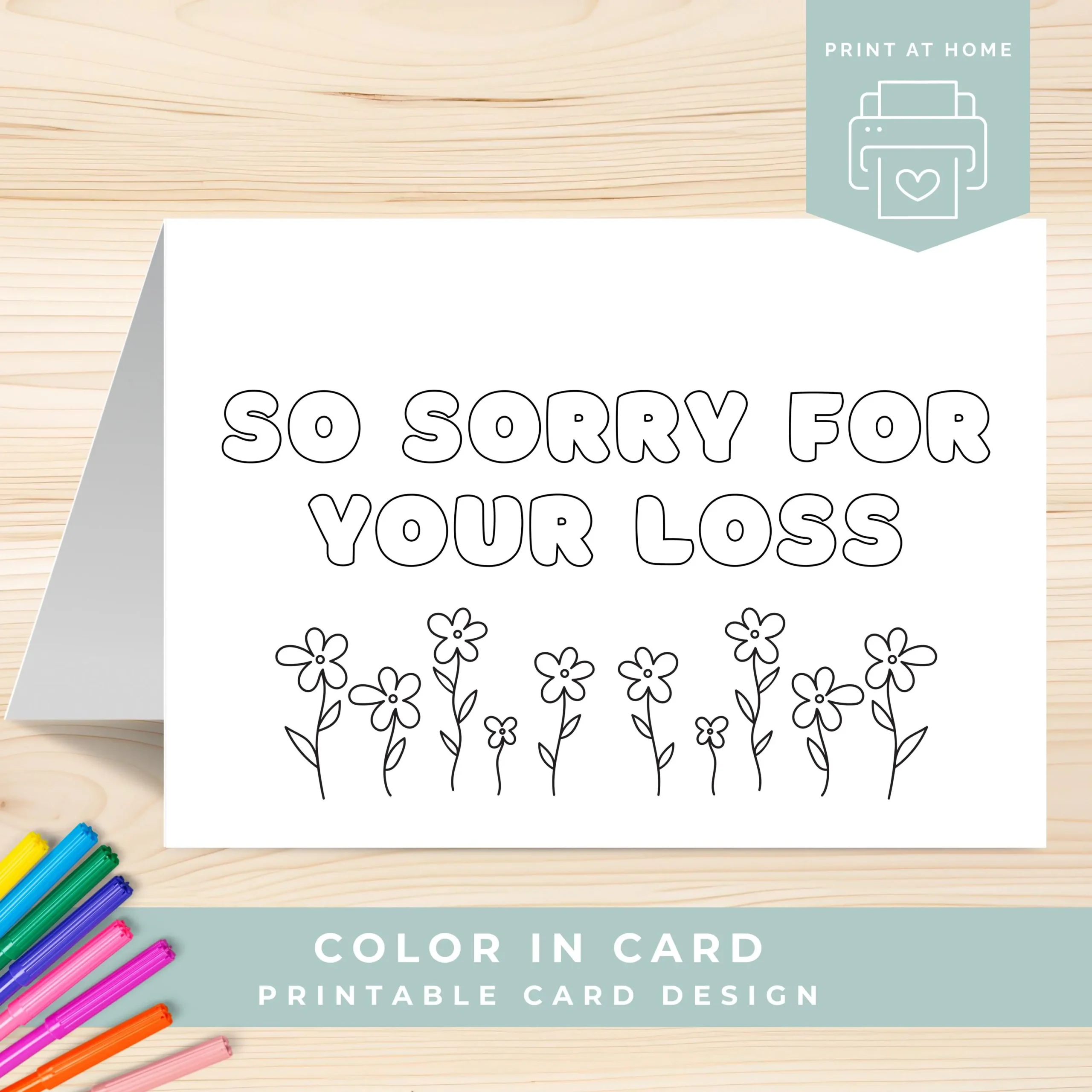 Sympathy Coloring Card Bereavement Card To Color Sorry For Your Loss Printable Card Condolence Coloring Card Thinking Of You PDF Format Etsy Ireland