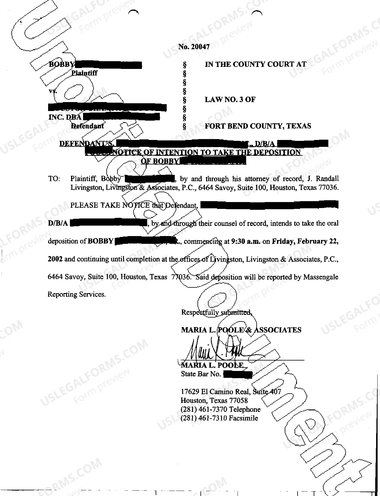 Texas Notice Of Deposition US Legal Forms Texas Notice Of Deposition US Legal Forms