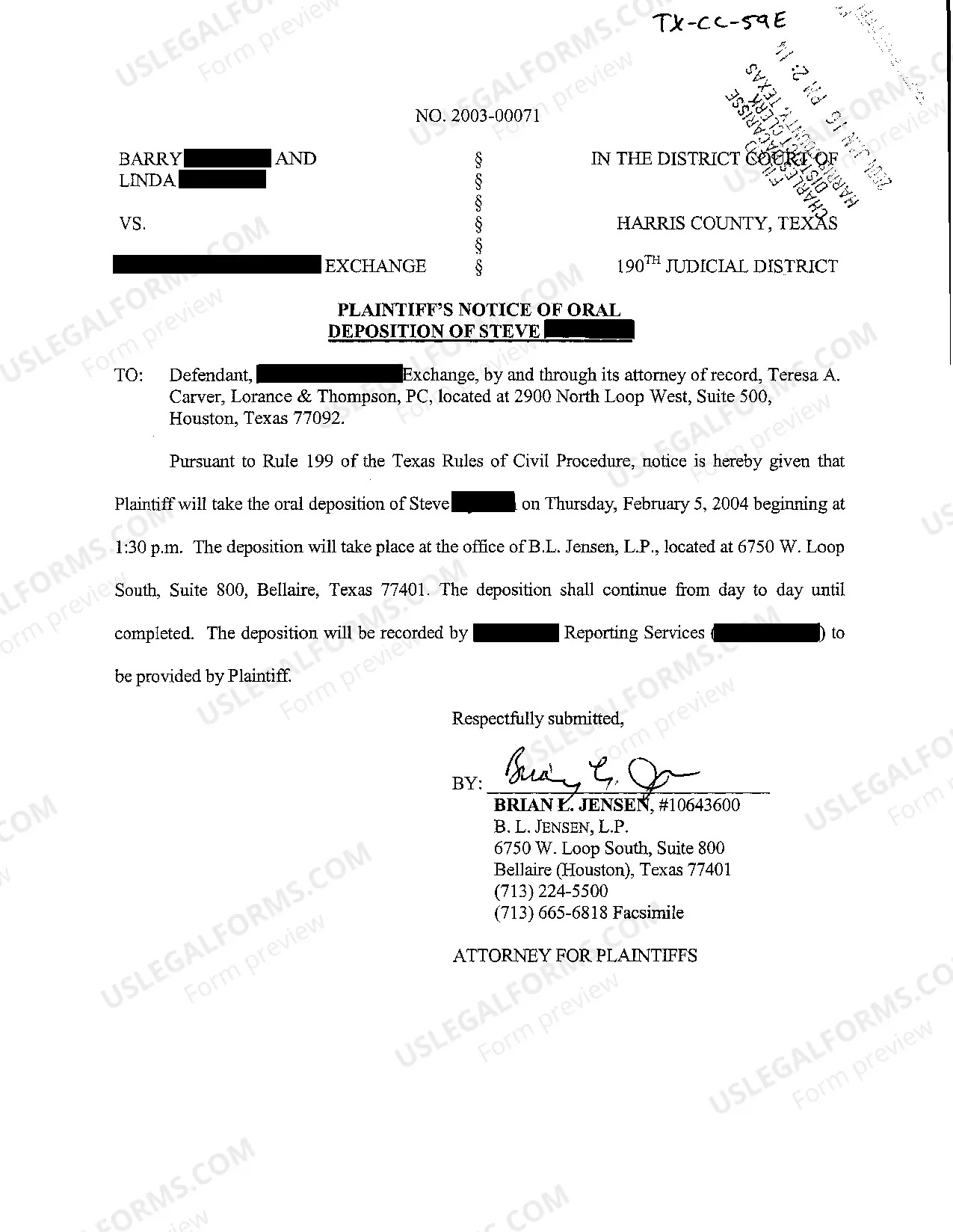 Texas Notice Of Oral Deposition Of Steve Dykman US Legal Forms Texas Notice Of Oral Deposition Of Steve Dykman US Legal Forms