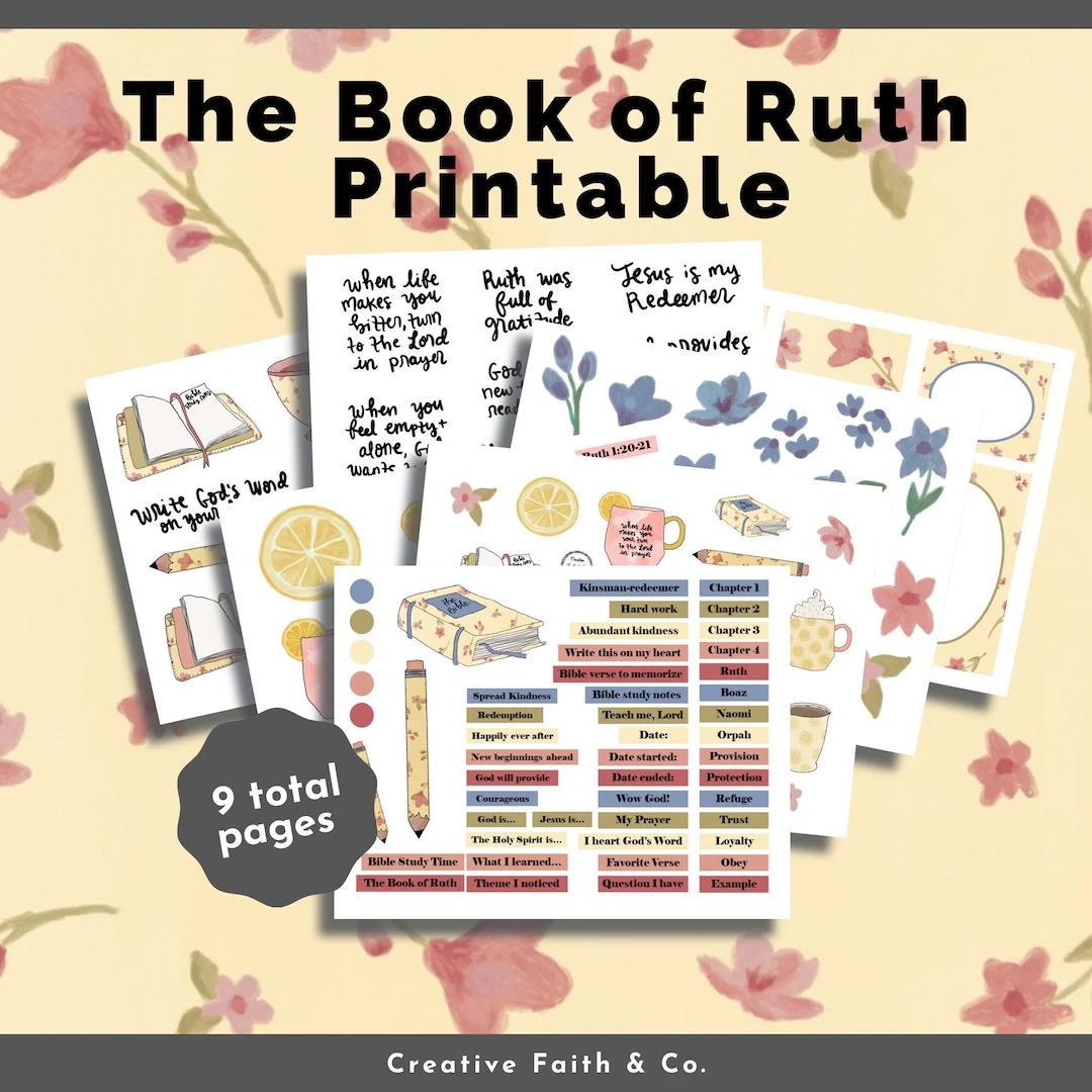 The Book Of Ruth Printable Bible Study Printables How To Study The Bible creative Faith Cutables Etsy