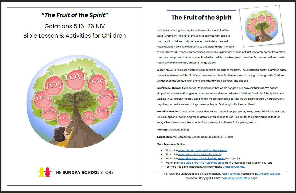 The Fruit Of The Spirit Galatians 5 16 26 Printable Bible Lesson S Sunday School Store The Fruit Of The Spirit Galatians 5 16 26 Printable Bible Lesson S Sunday School Store