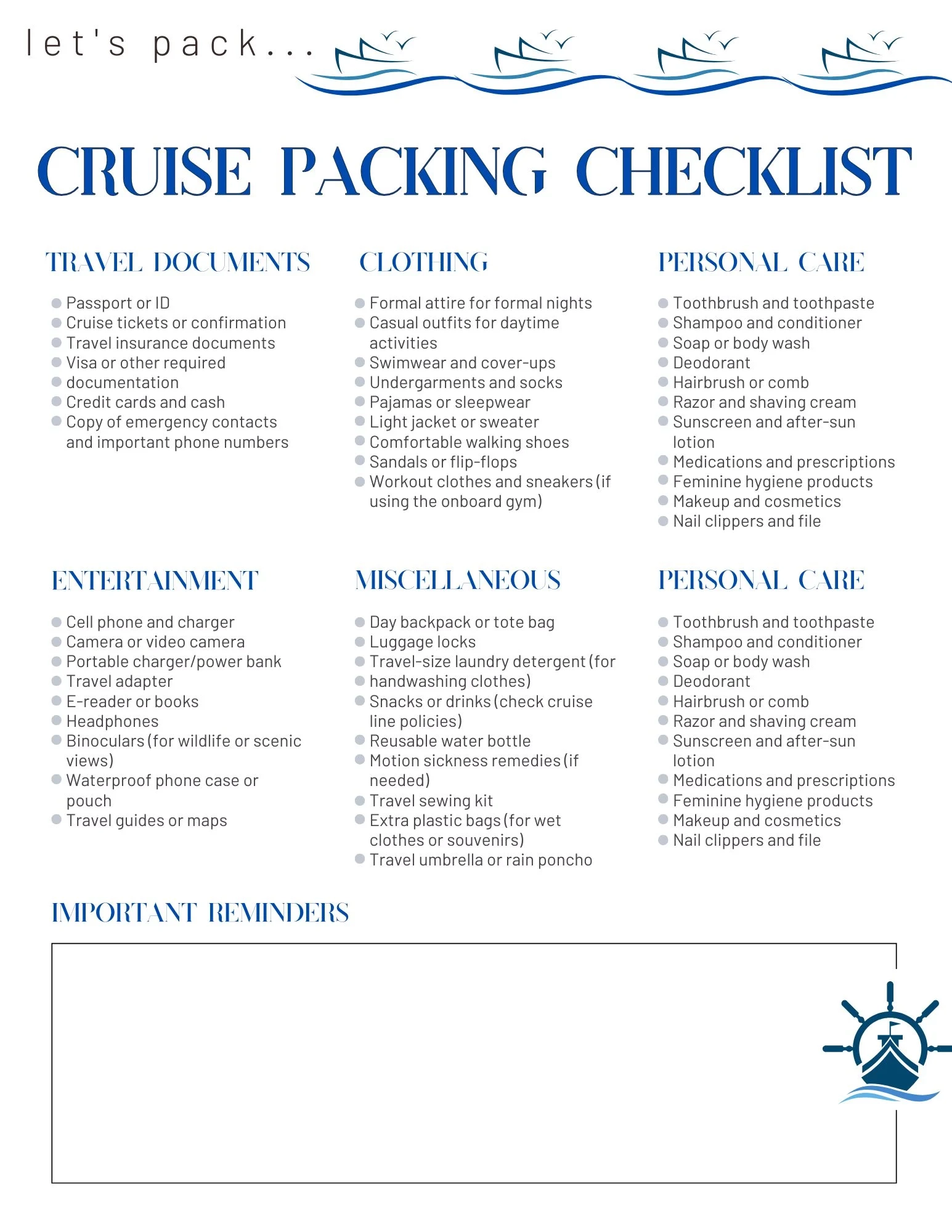 The Ultimate Cruise Packing Checklist Printable Don t Forget A Thing 
