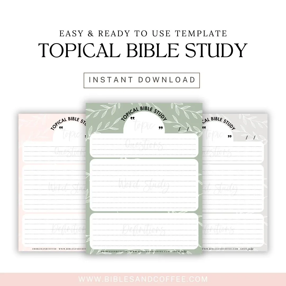 Topical Bible Study Digital Download Bibles And Coffee