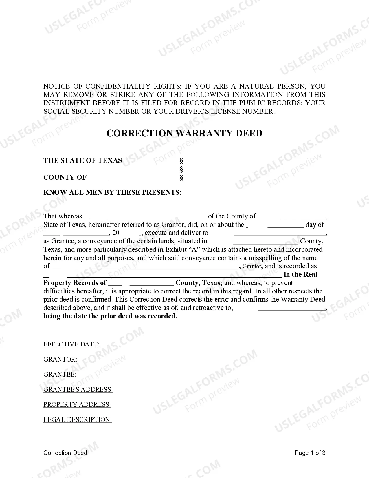 Tx Deed Form With Notary US Legal Forms