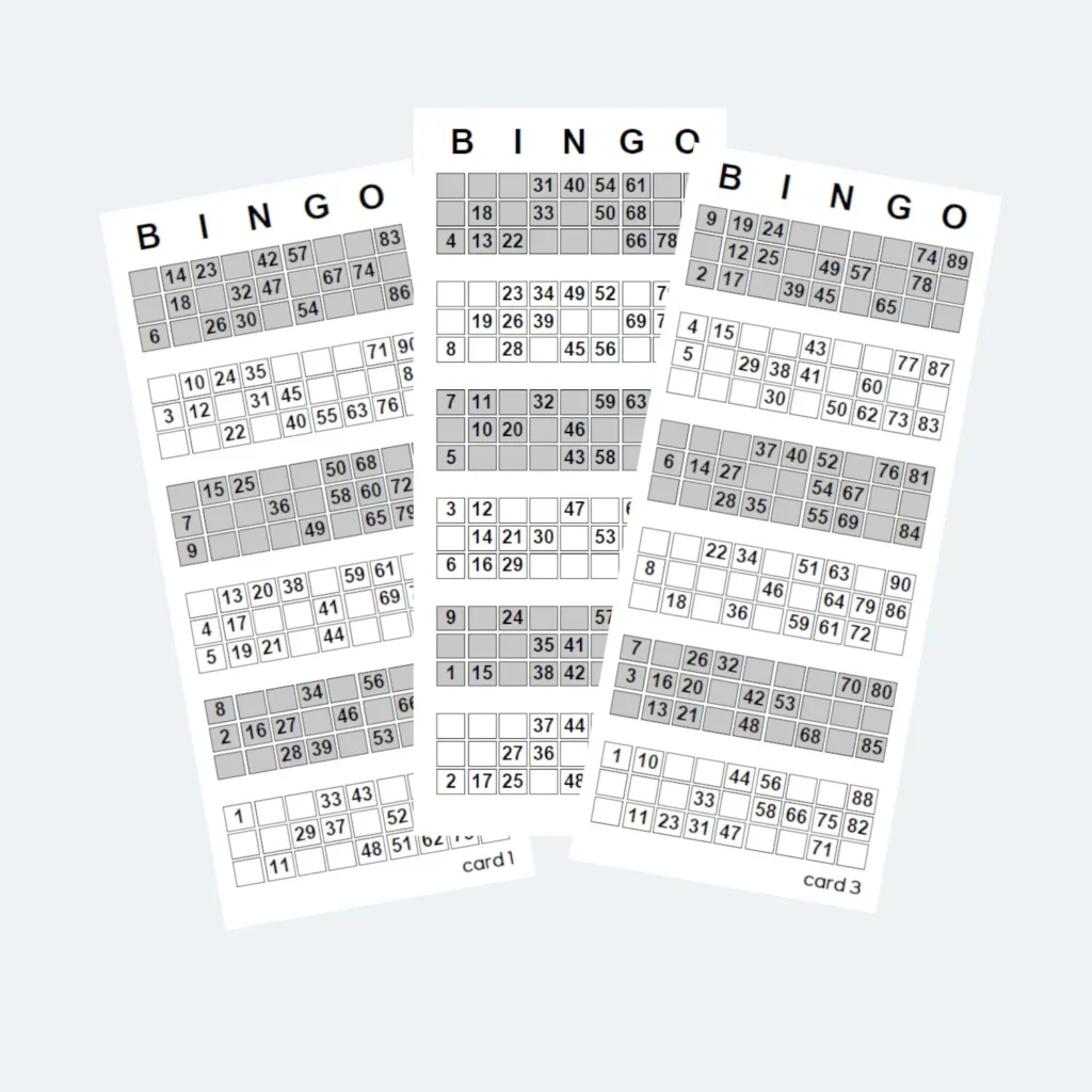 UK Style 1 90 Bingo Ticket Cards 2 Per Page 1000 Cards 500 Pages Printable PDF Download Etsy