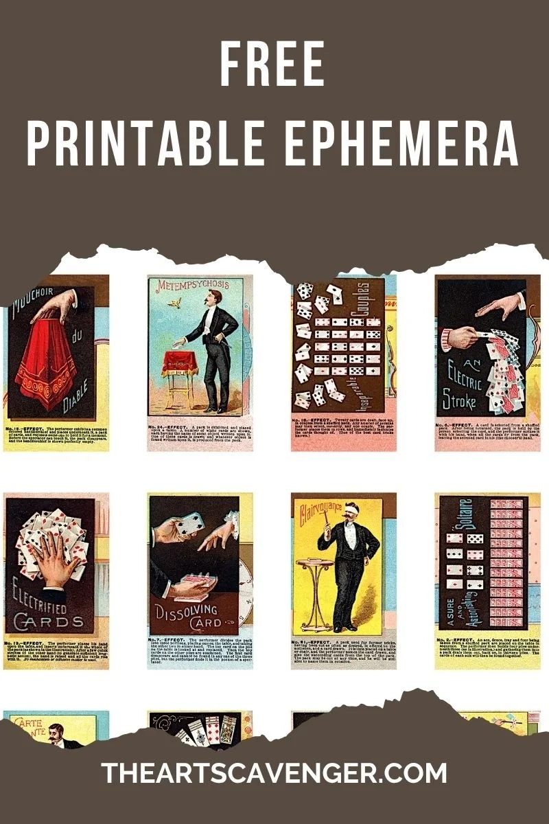 Vintage Card Trick Images Free Printable Ephemera For Magically Themed Journals The Art Scavenger Vintage Card Trick Images Free Printable Ephemera For Magically Themed Journals The Art Scavenger